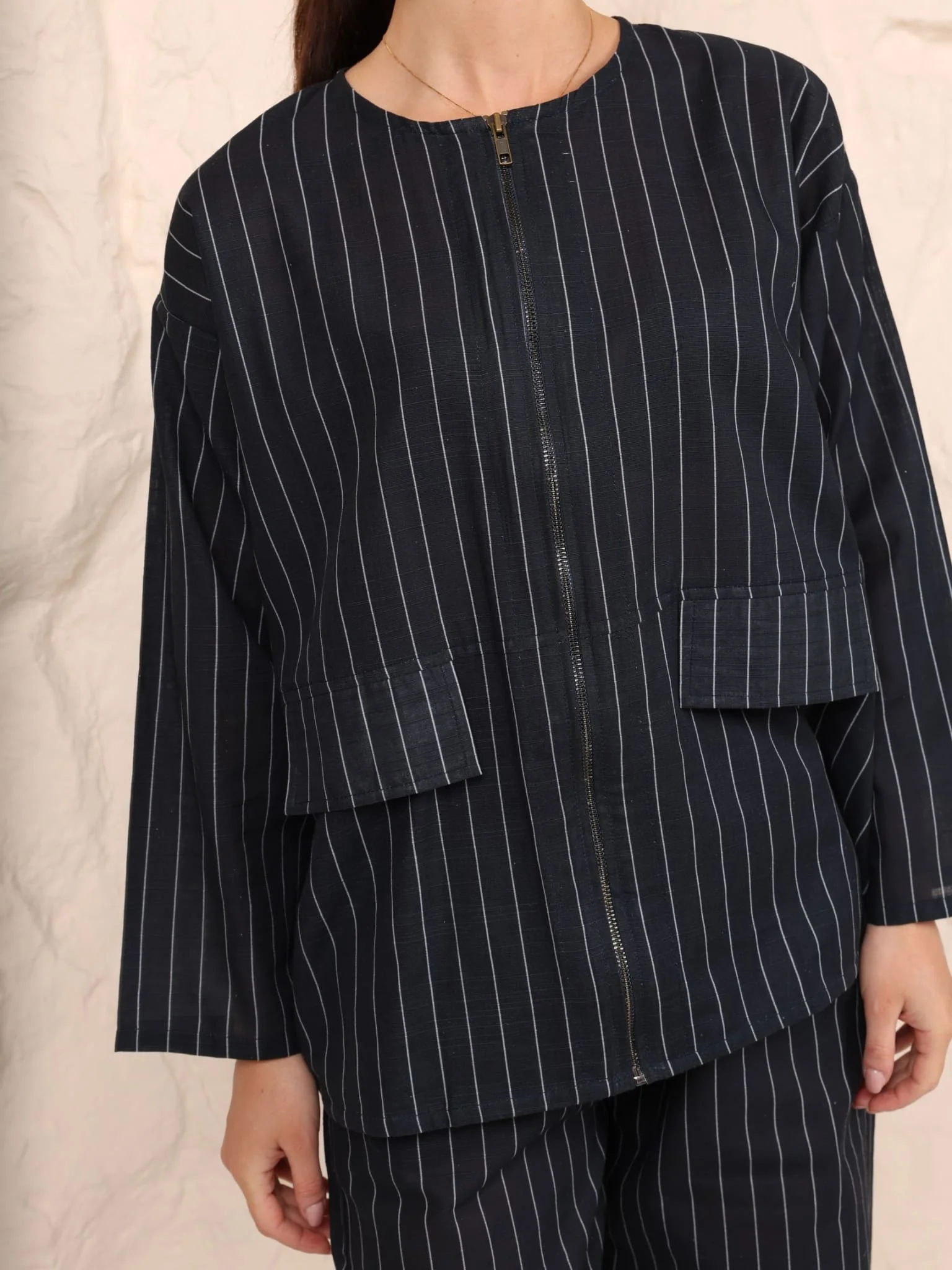 Acacia Stripe Zipper Shirt - Image 4