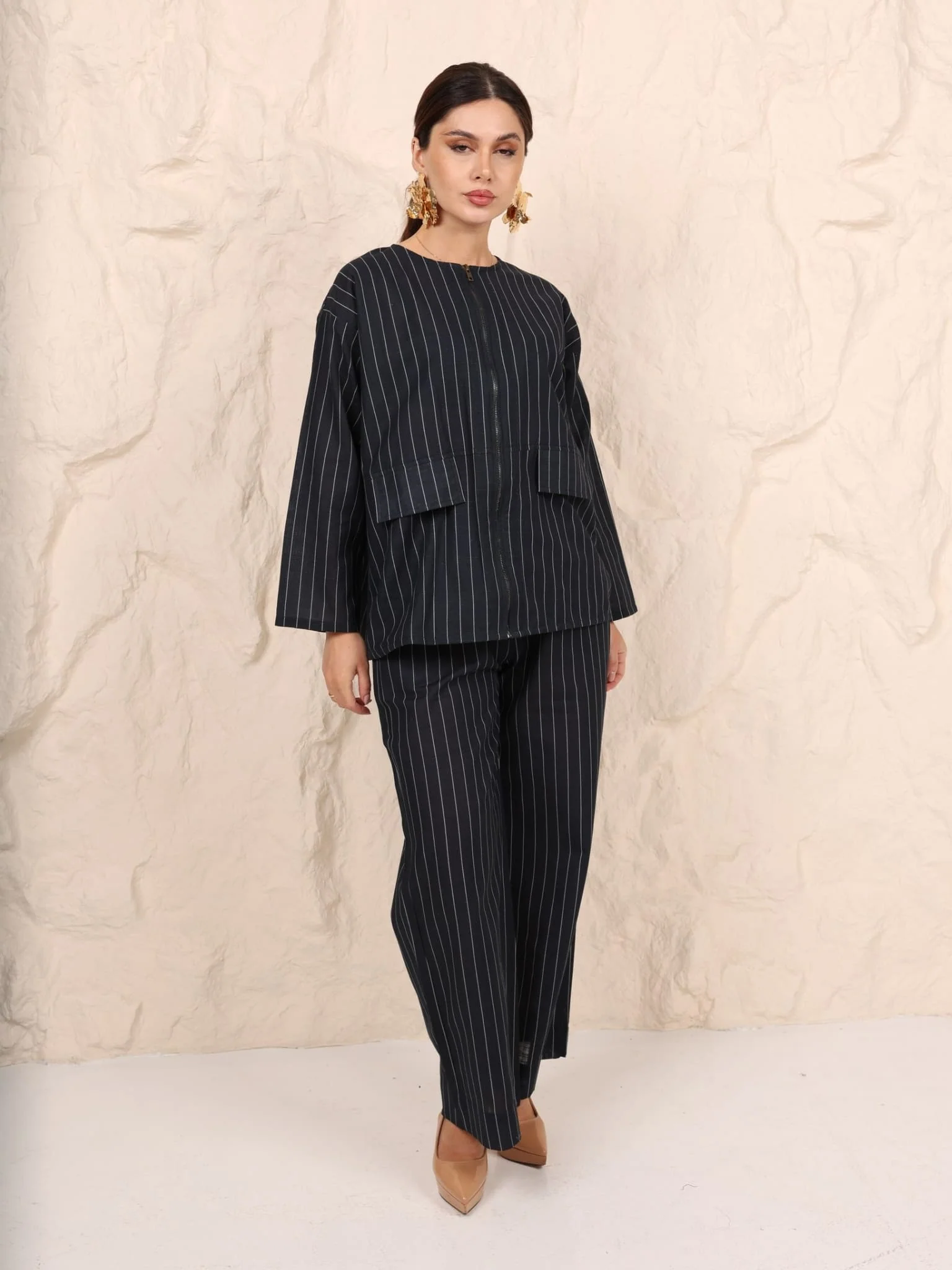 Acacia Stripe Zipper Shirt - Image 6