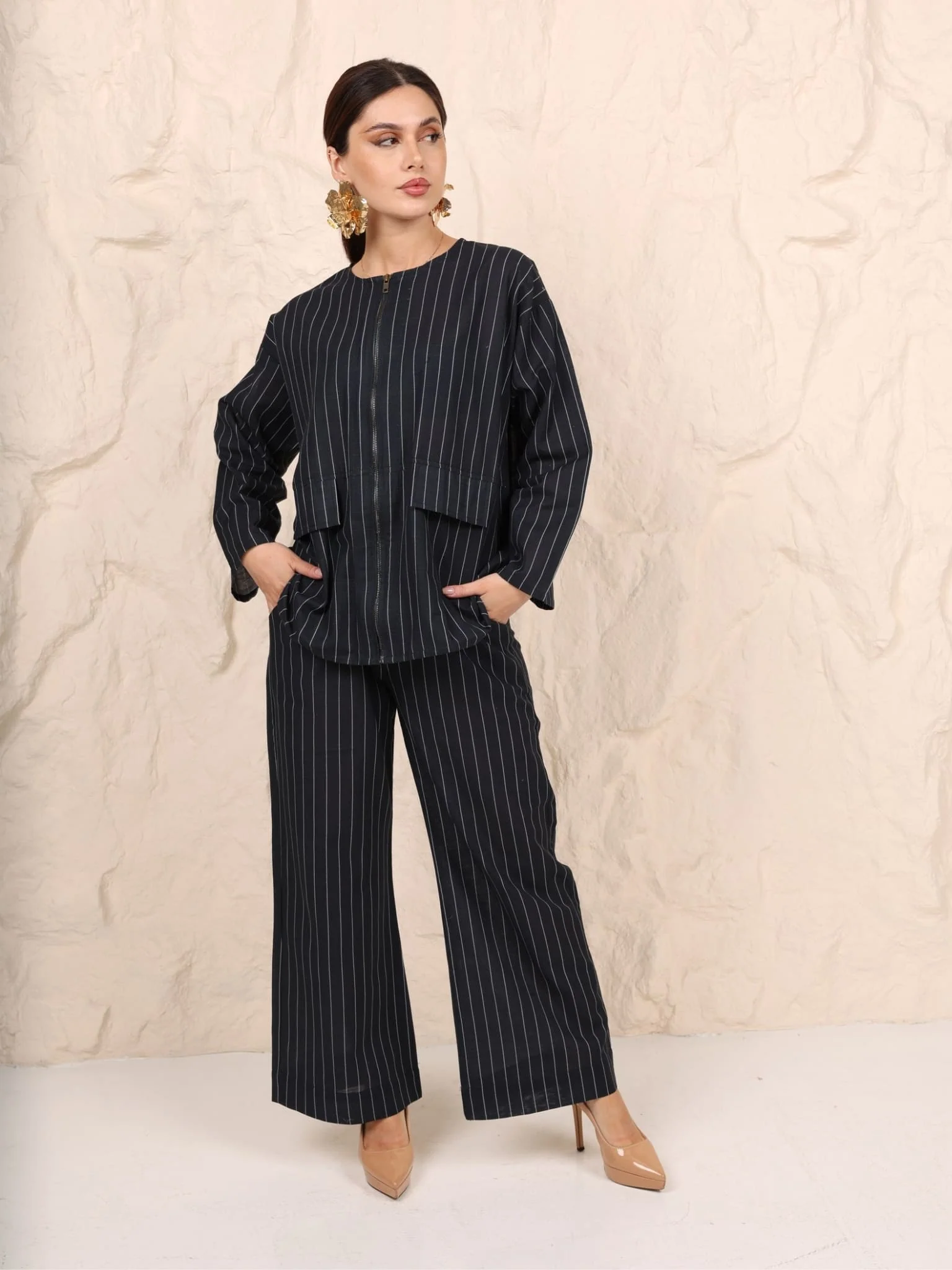 Acacia Stripe Zipper Shirt - Image 7