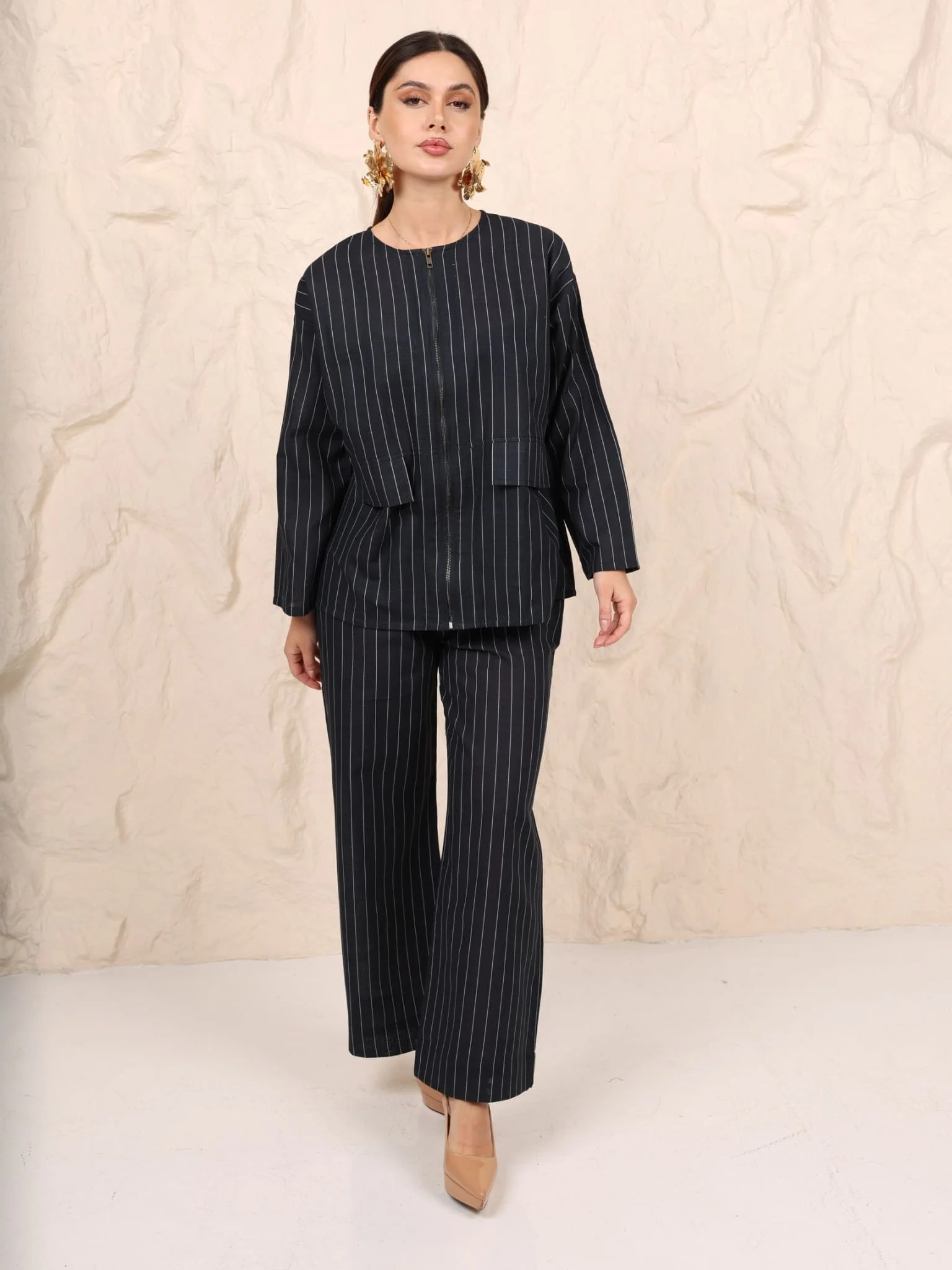 Acacia Stripe Zipper Shirt - Image 8