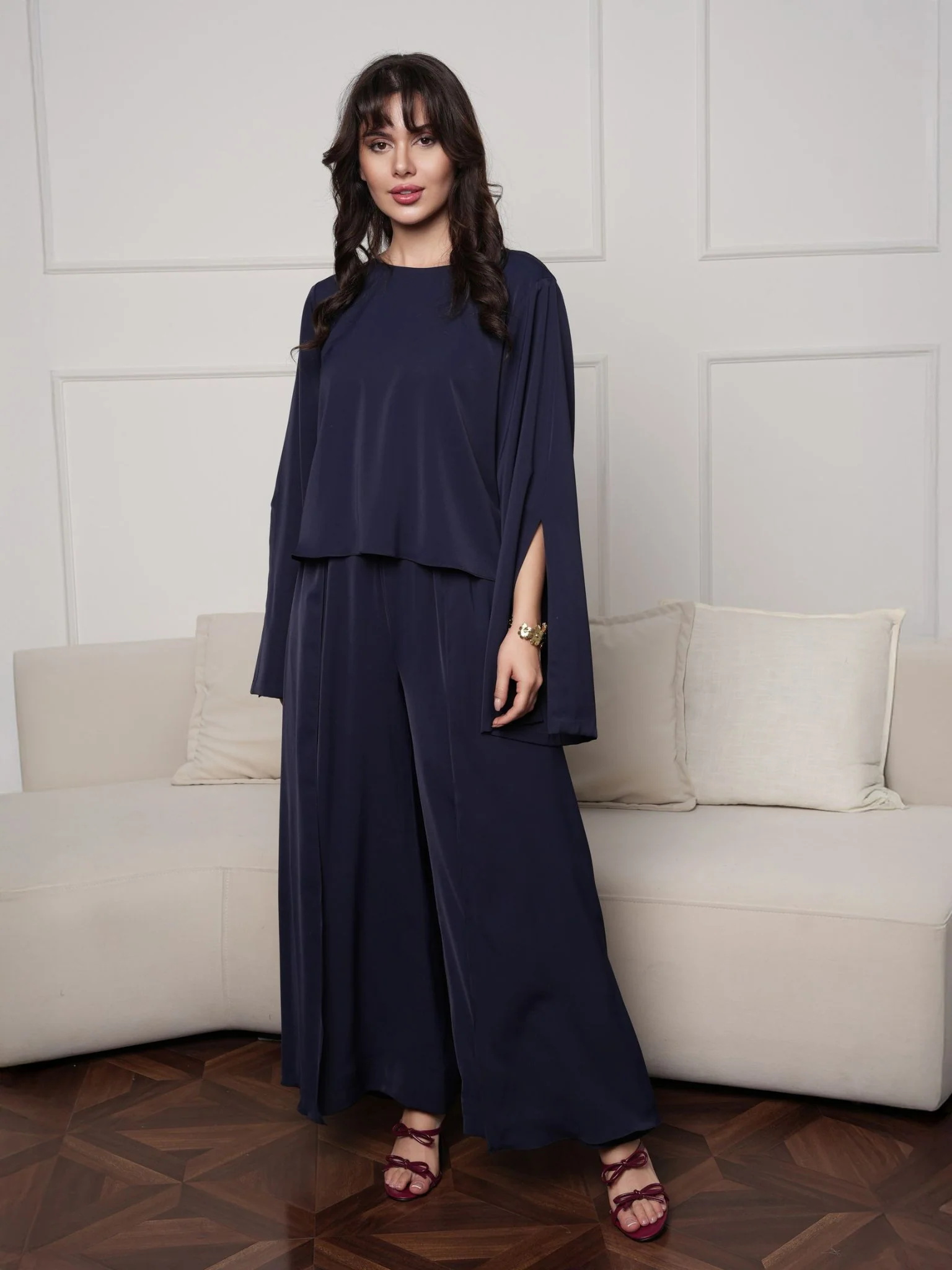 Aethel Blue Drape Co Ord Set