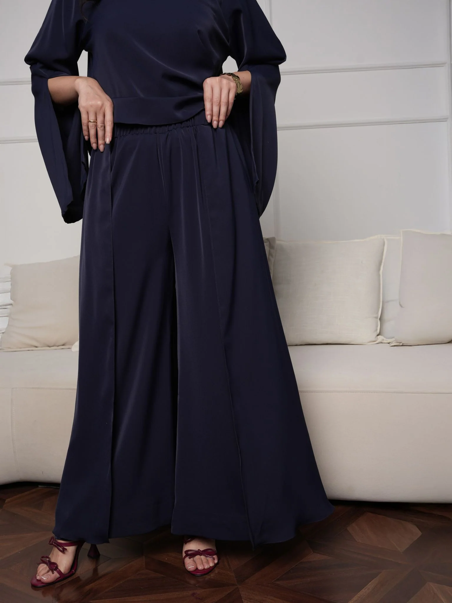 Aethel Blue Drape Co Ord Set - Image 2