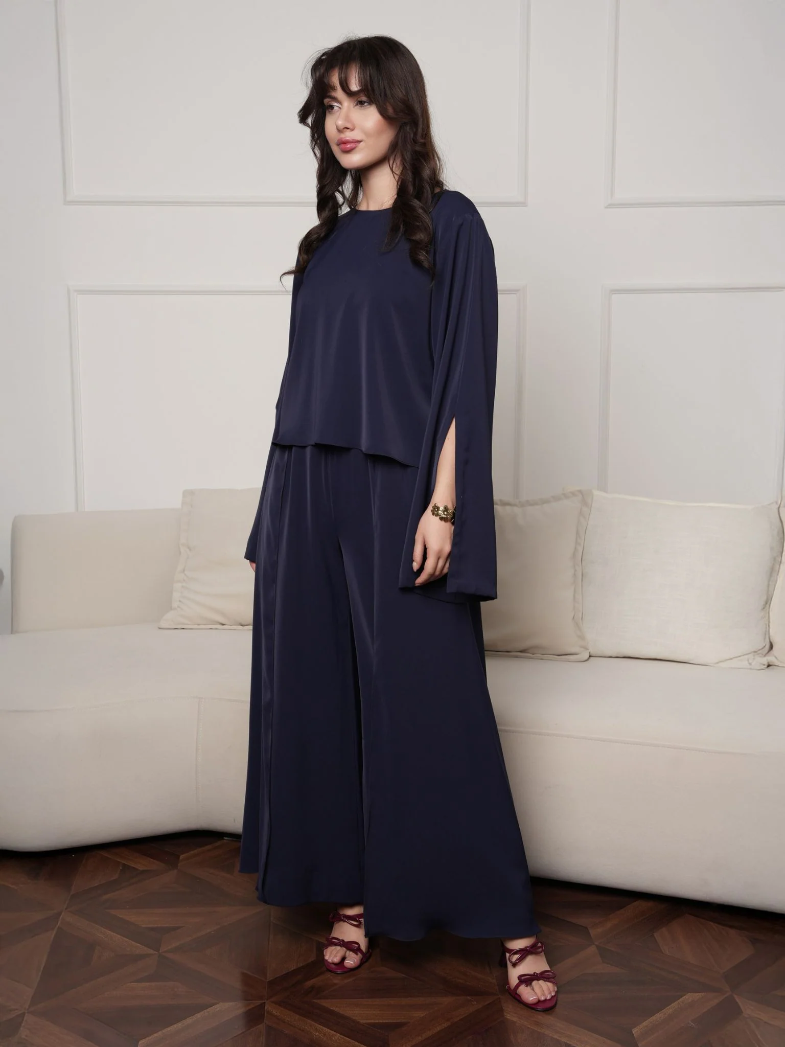 Aethel Blue Drape Co Ord Set - Image 8
