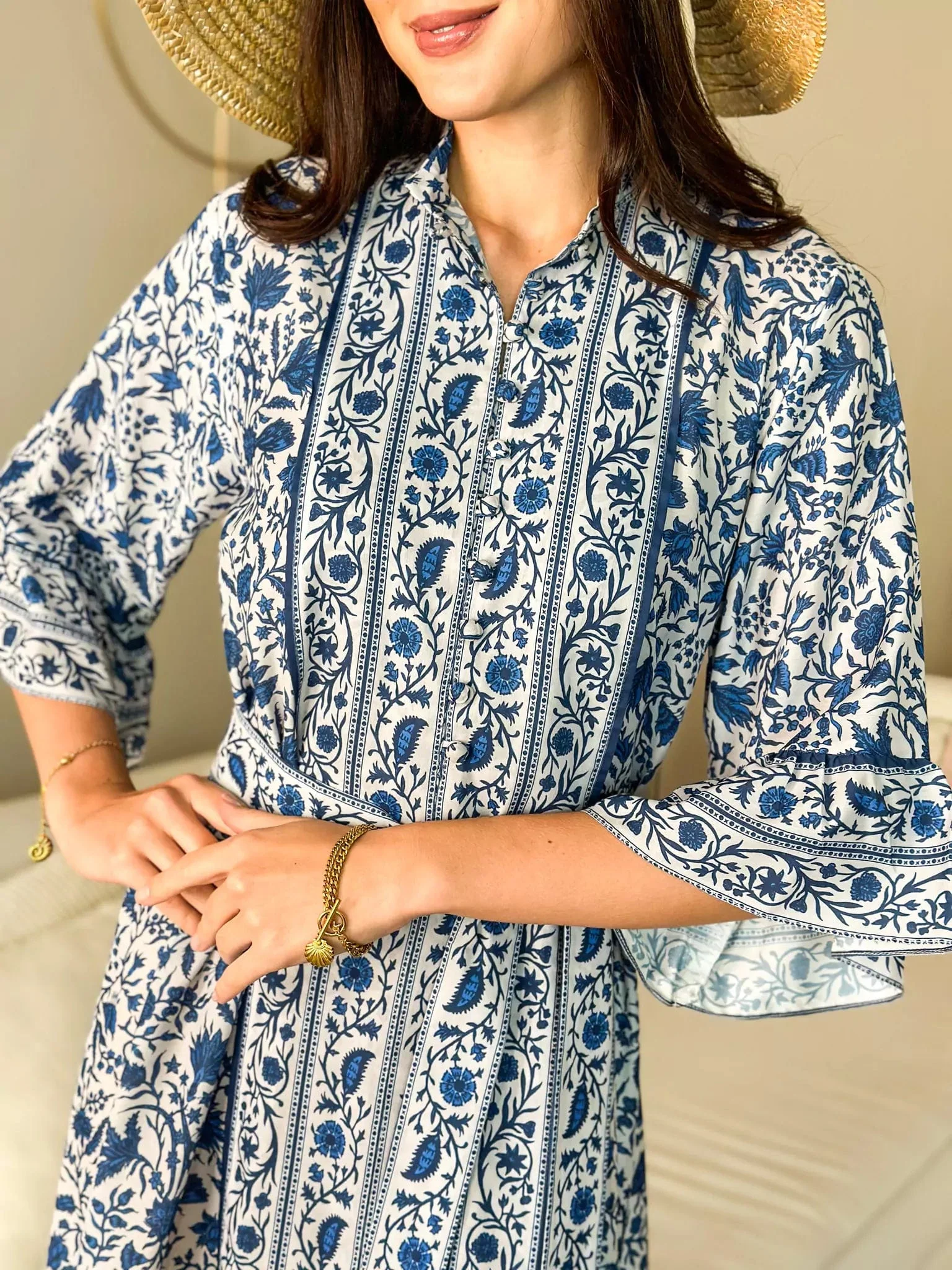 Afina Blue Floral Dress - Image 13