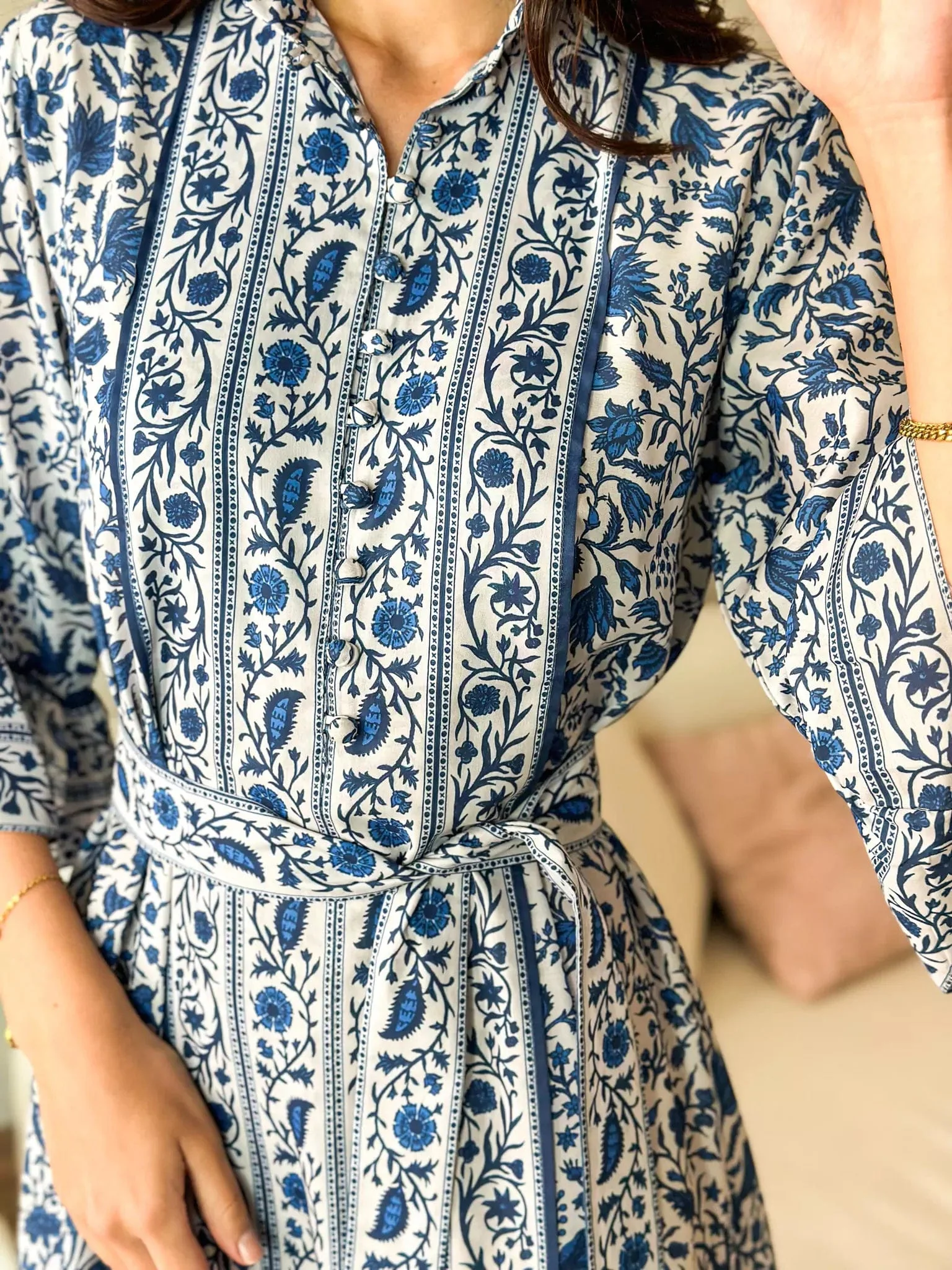 Afina Blue Floral Dress - Image 2