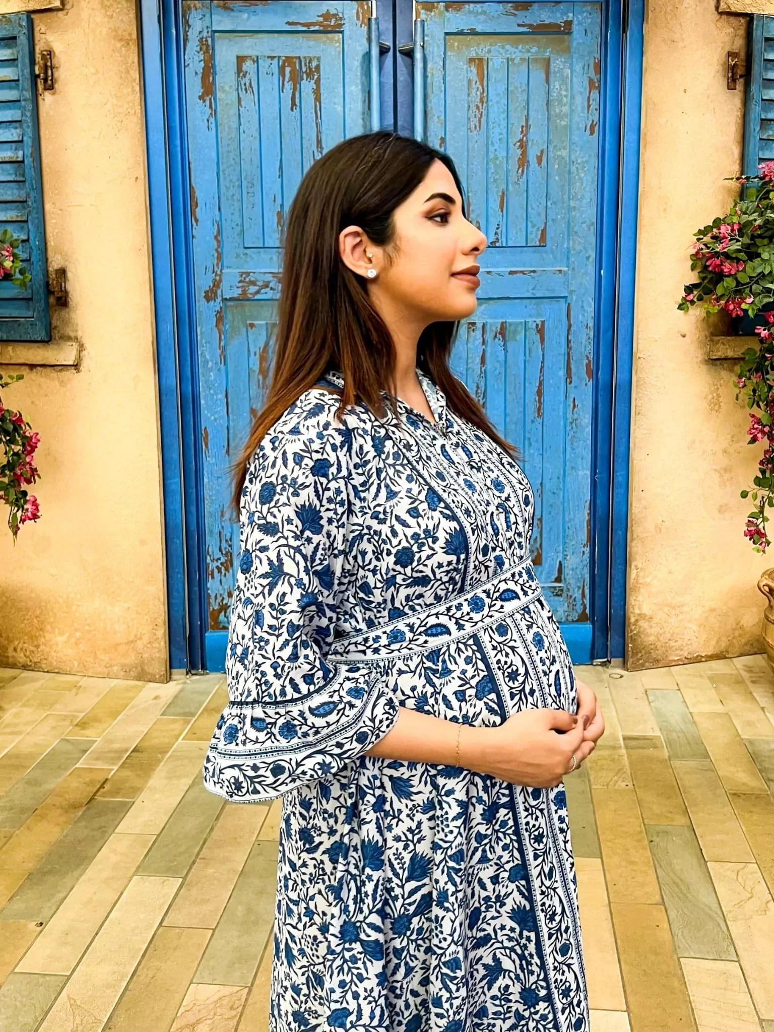 Afina Blue Floral Dress - Image 7