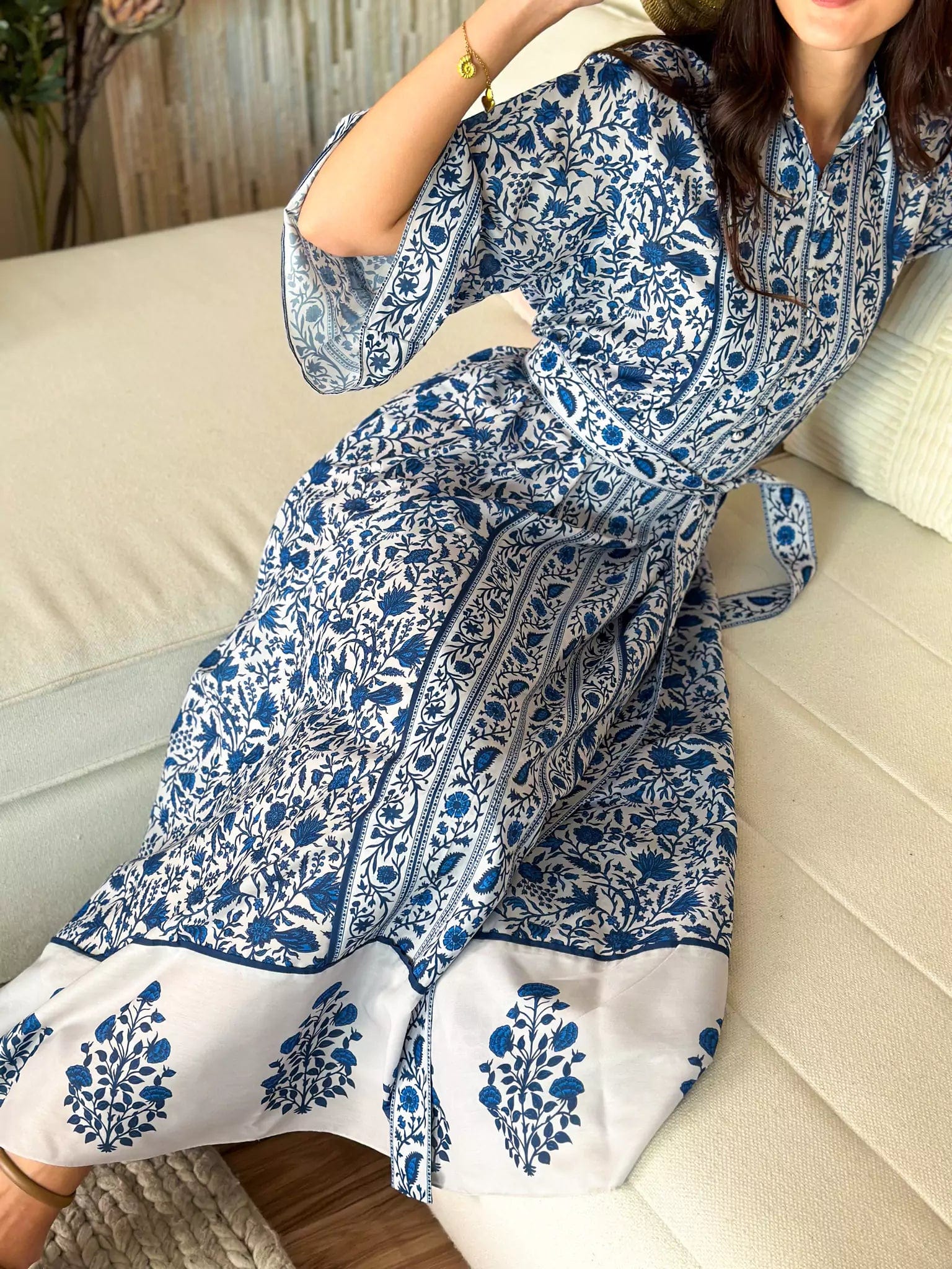 Afina Blue Floral Dress - Image 8