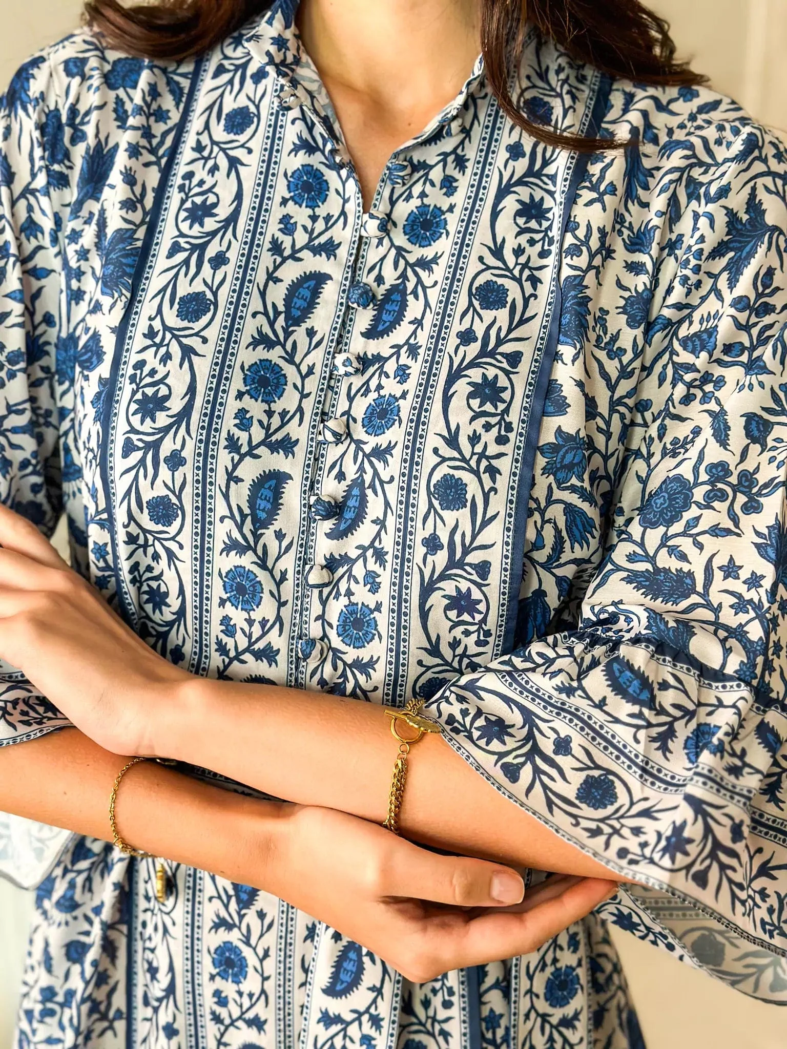 Afina Blue Floral Dress - Image 9
