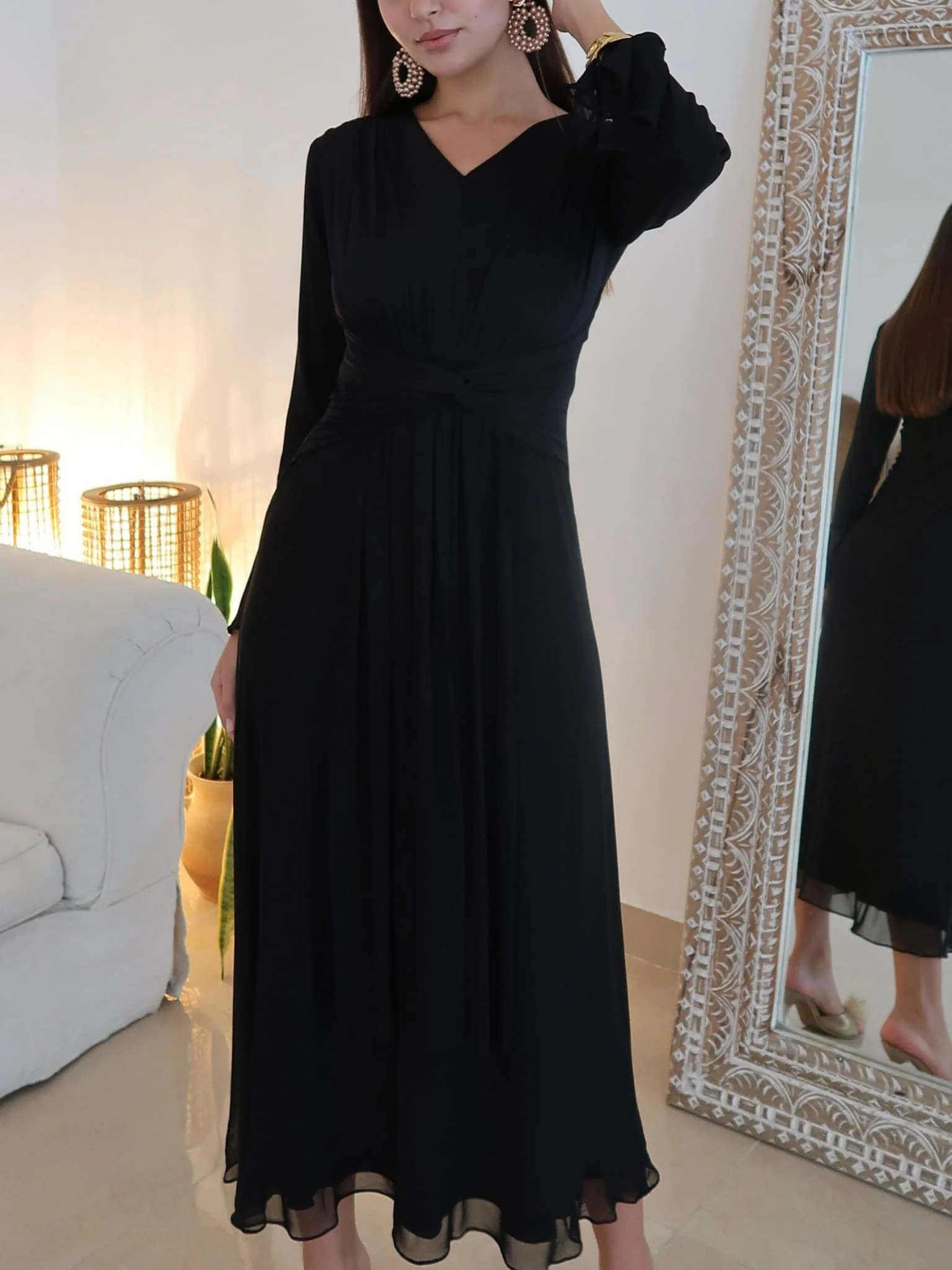 Agatha Black Knot Mesh Dress - Image 4