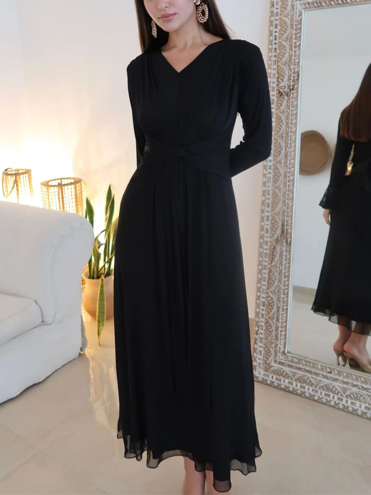 Agatha Black Knot Mesh Dress - Image 8