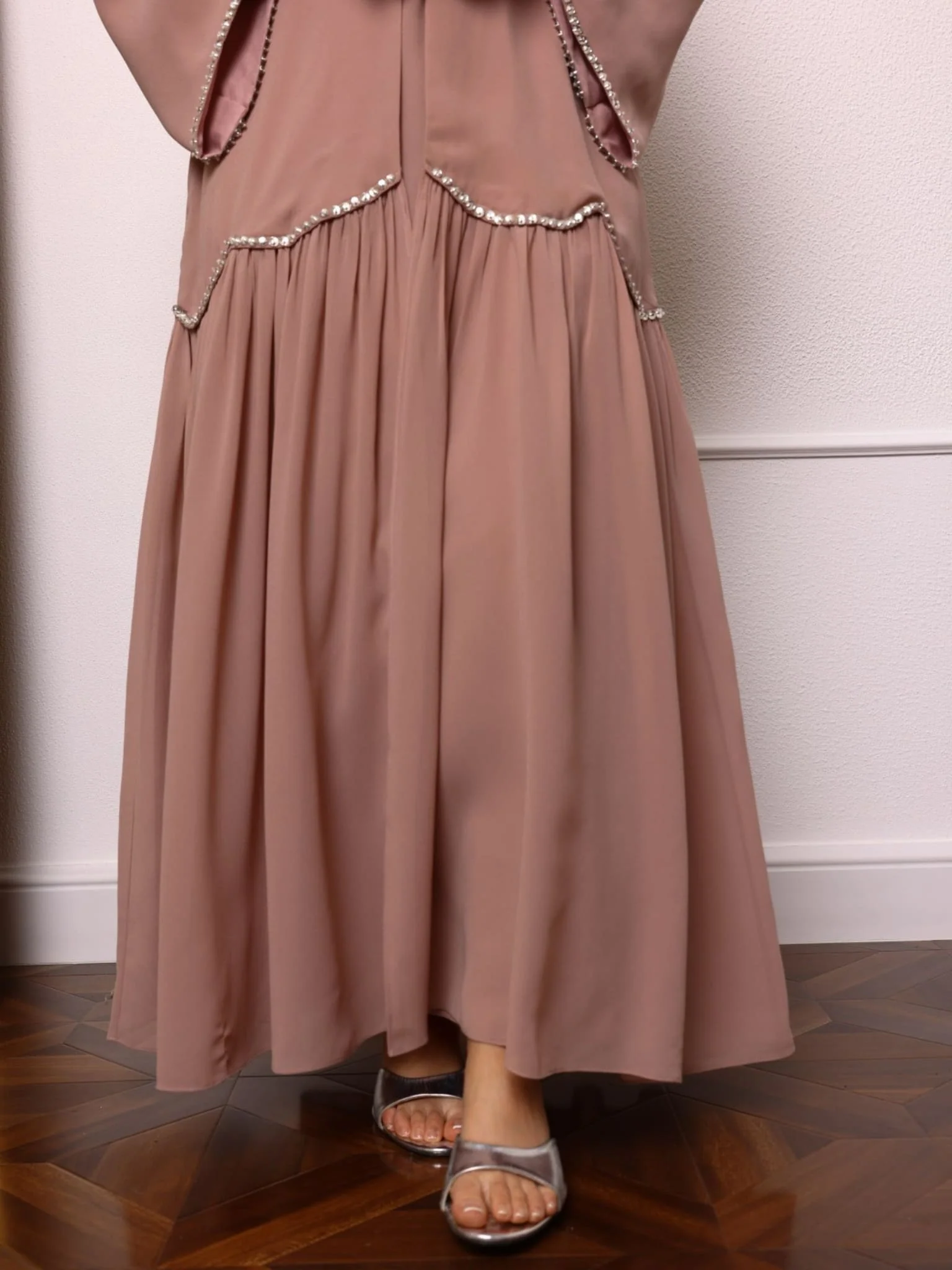 Ainsley Embellished Beige Upper And Dress - Image 4