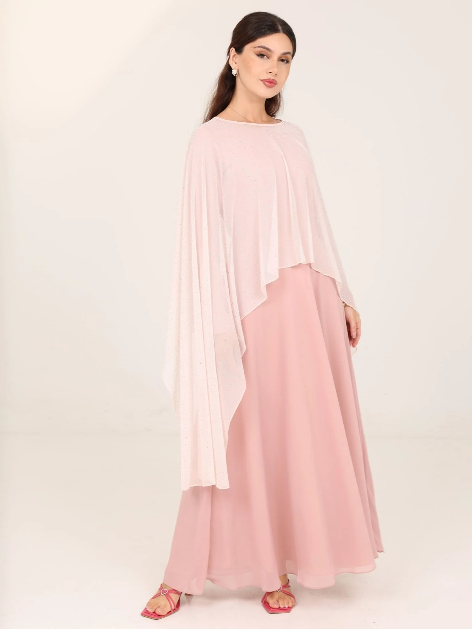 Alana Pink Chiffon Dress - Image 5
