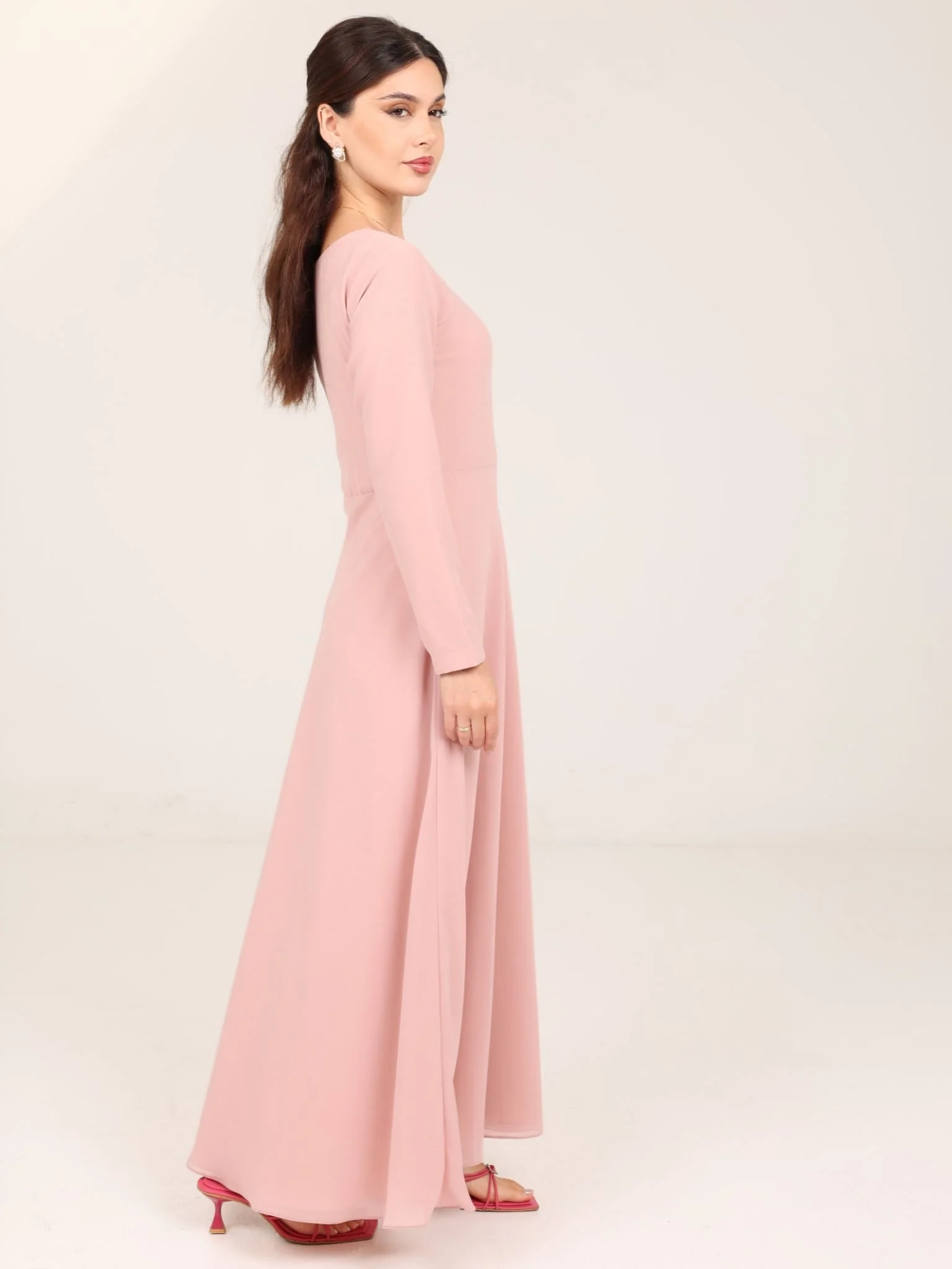 Alana Pink Chiffon Dress - Image 6