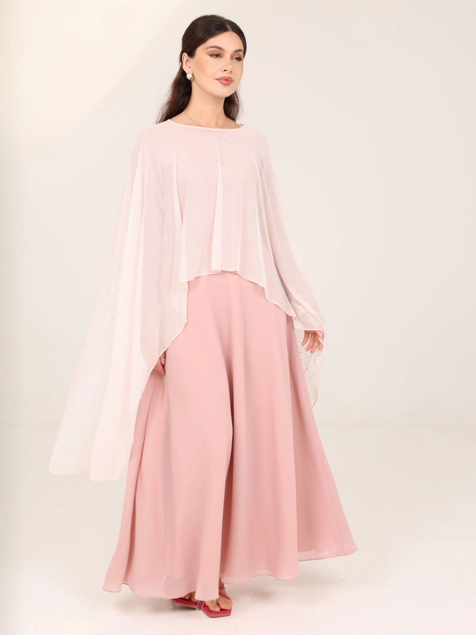 Alana Pink Chiffon Dress - Image 7