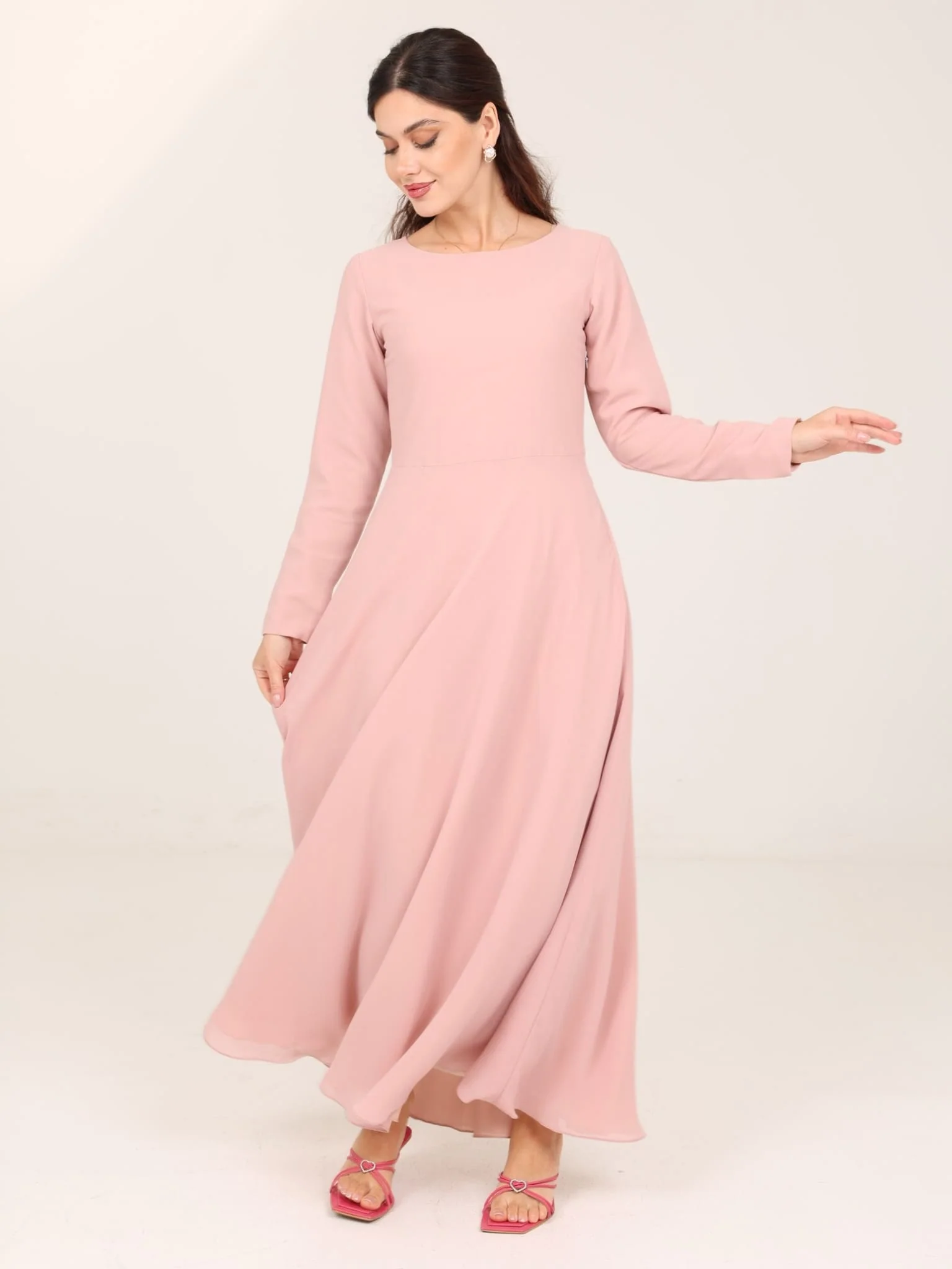 Alana Pink Chiffon Dress - Image 8