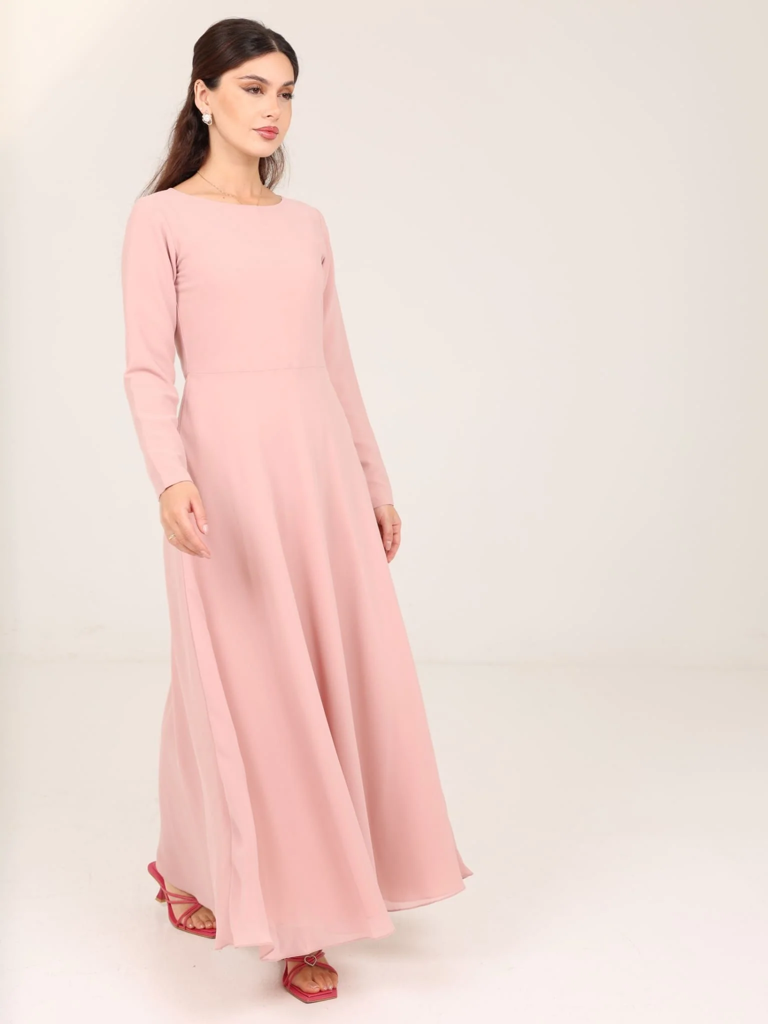 Alana Pink Chiffon Dress - Image 9