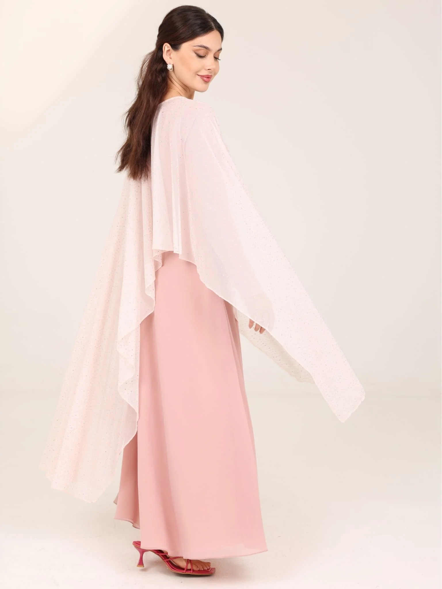 Alana Pink Rhinestone Cape - Image 3