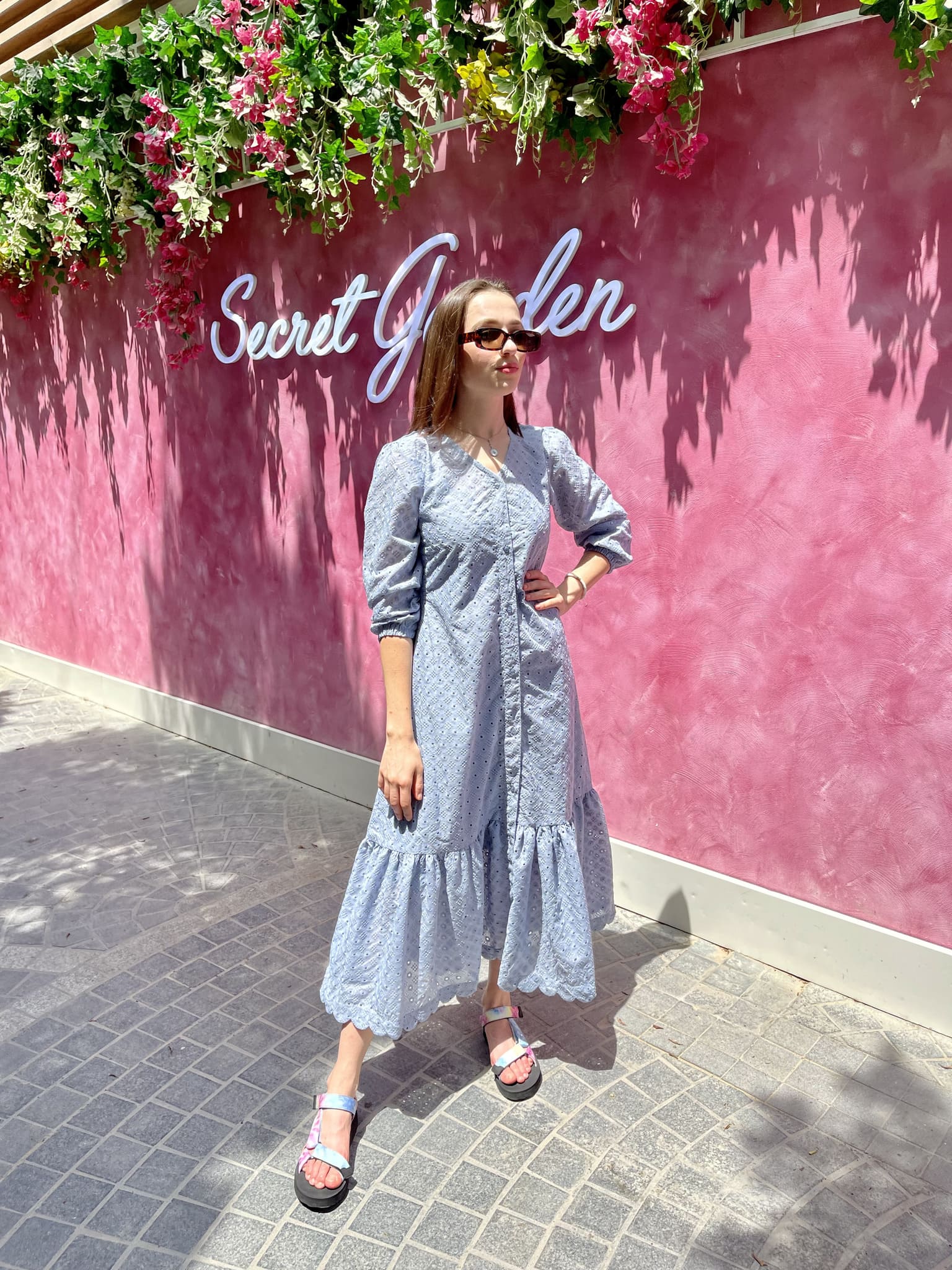 Alice Blue Cutwork Long Dress - Image 4