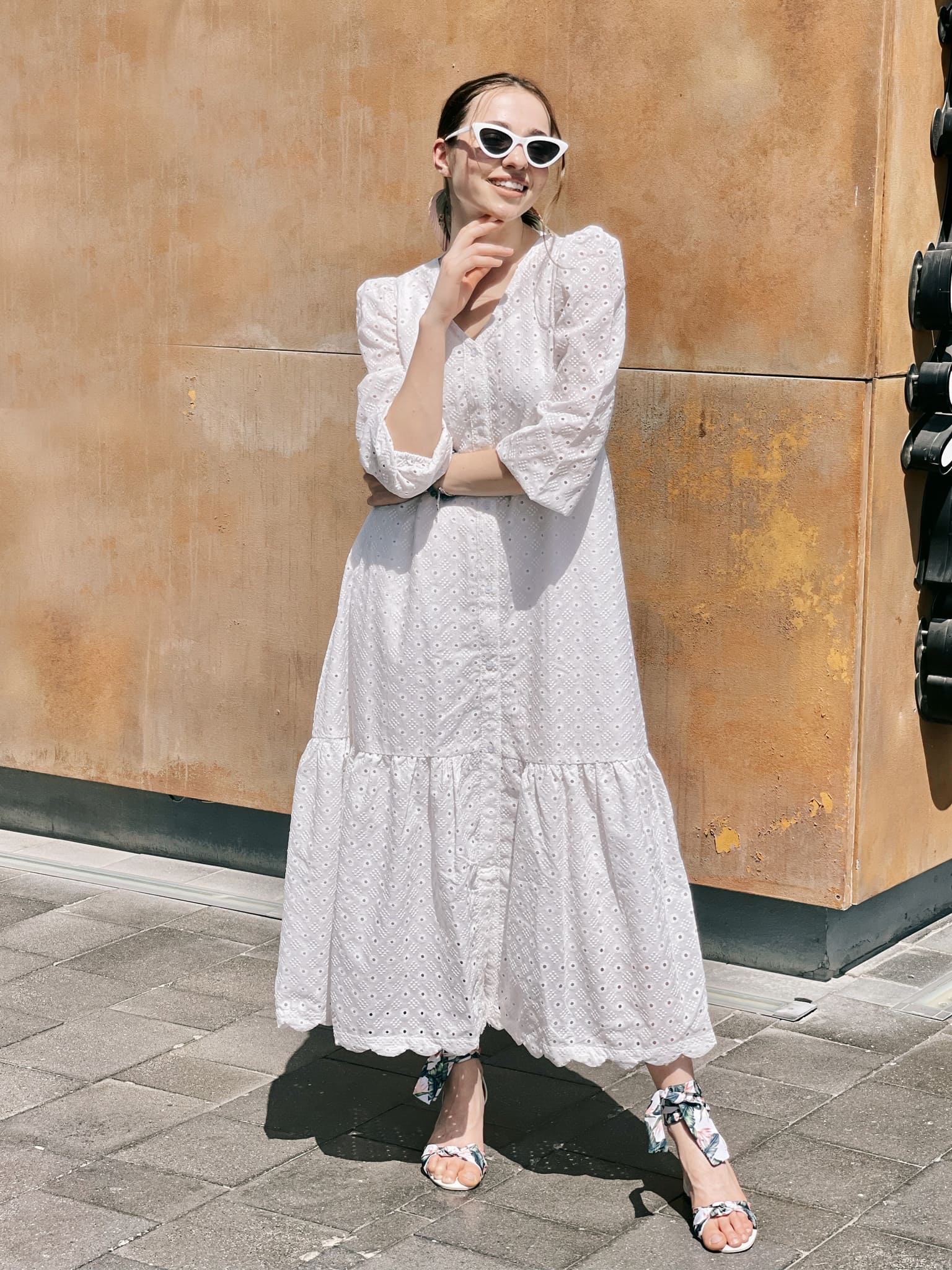 Alice White Cutwork Long Dress - Image 14