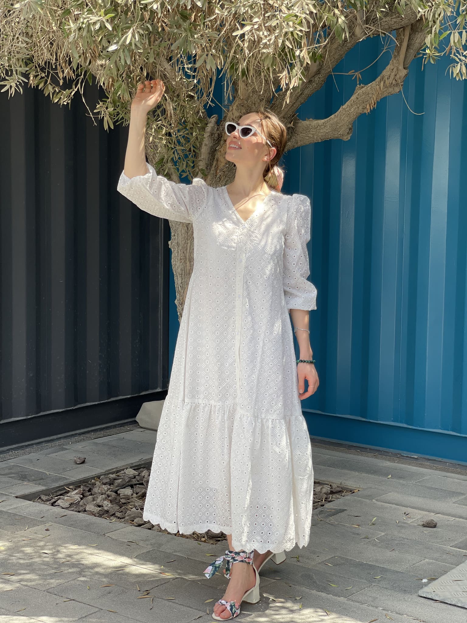 Alice White Cutwork Long Dress - Image 17
