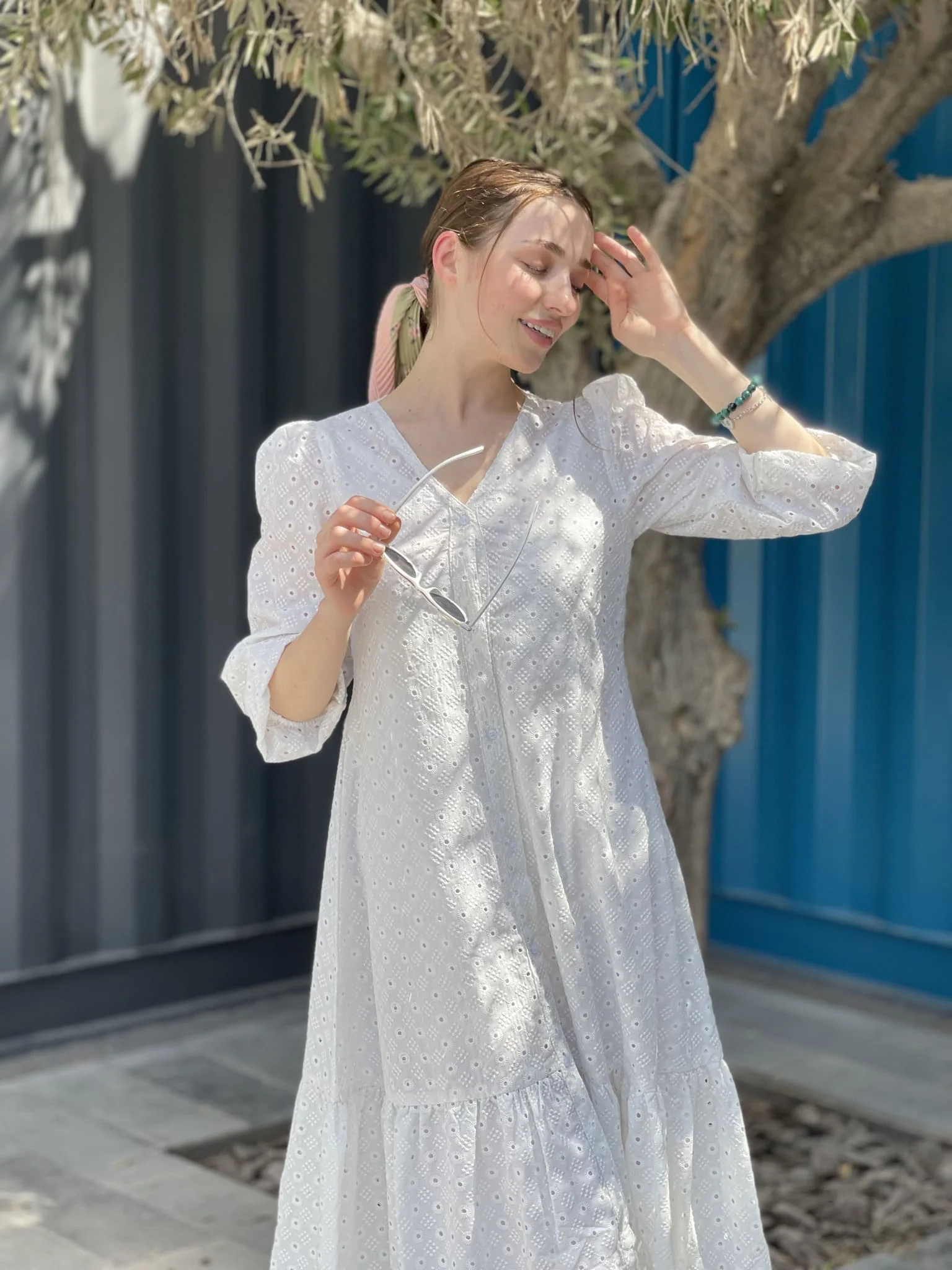 Alice White Cutwork Long Dress - Image 3