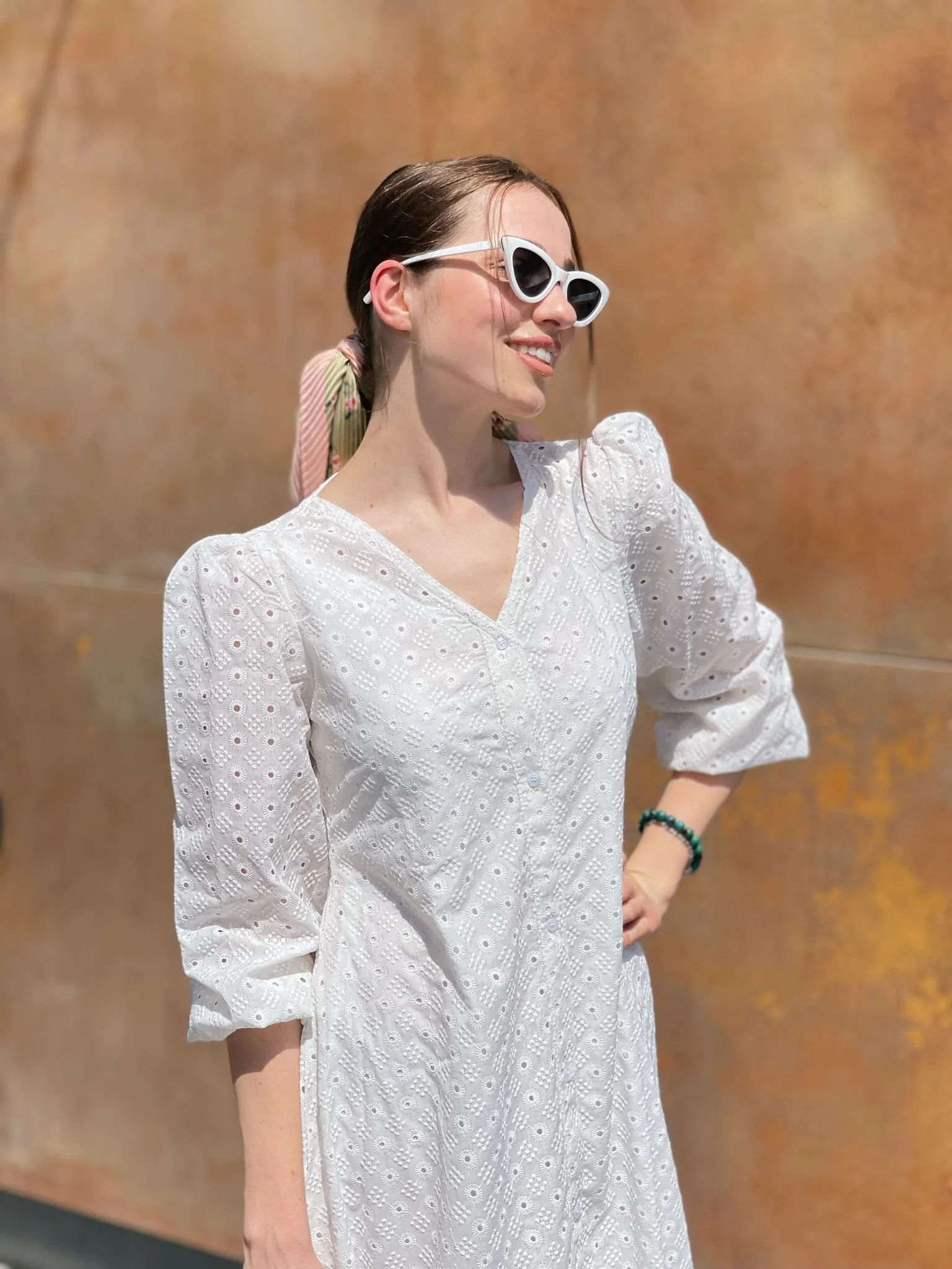 Alice White Cutwork Long Dress - Image 6