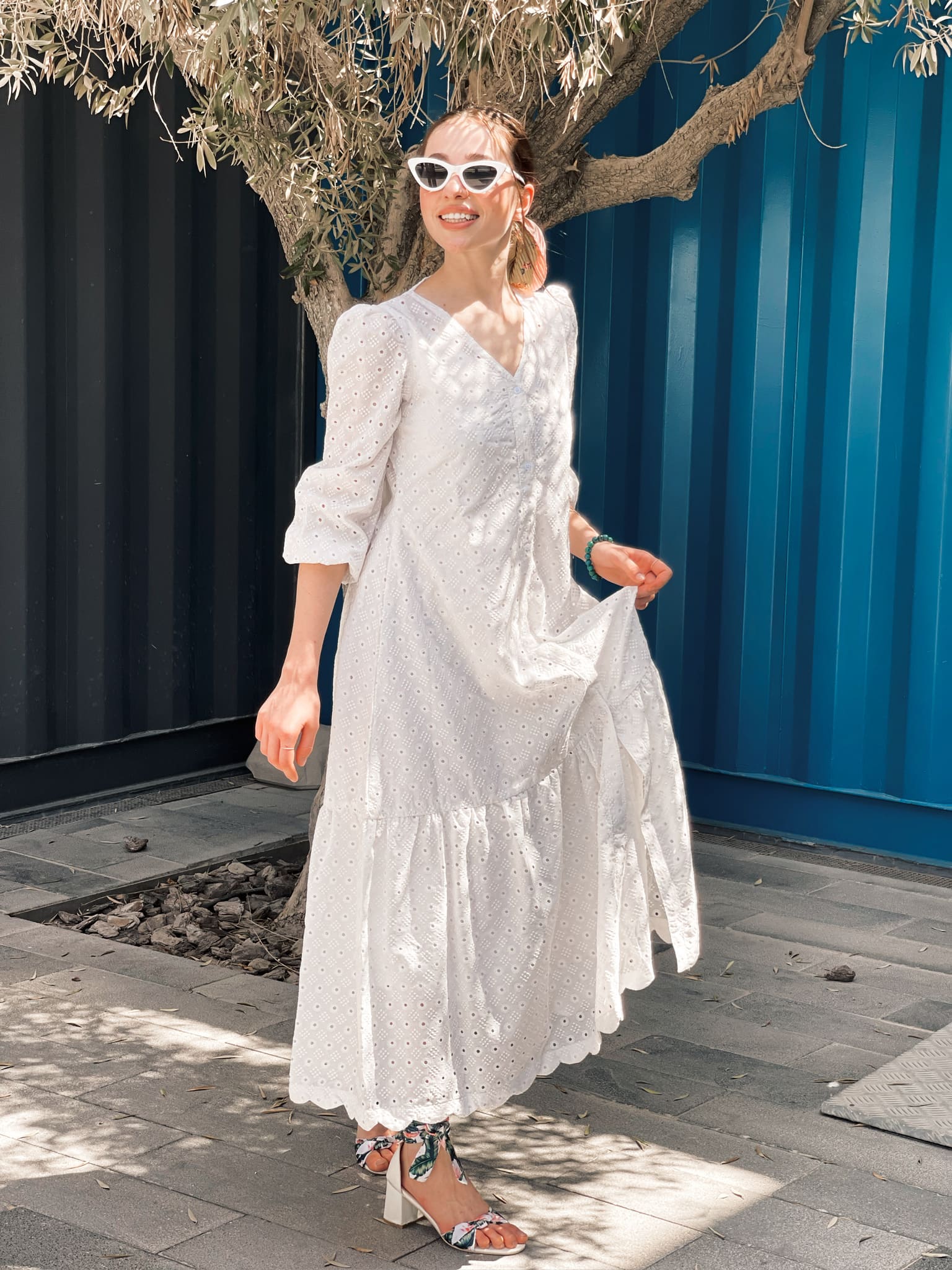 Alice White Cutwork Long Dress - Image 7