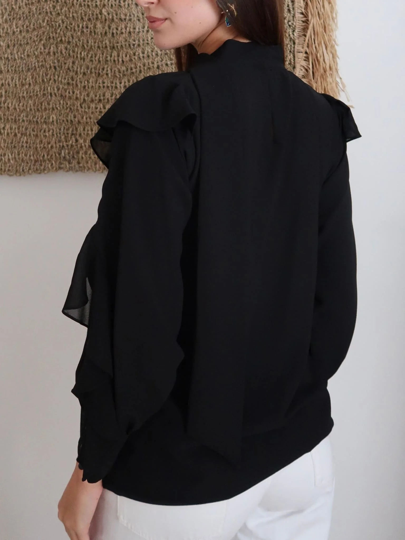 Amais Frill Black Shirt - Image 3