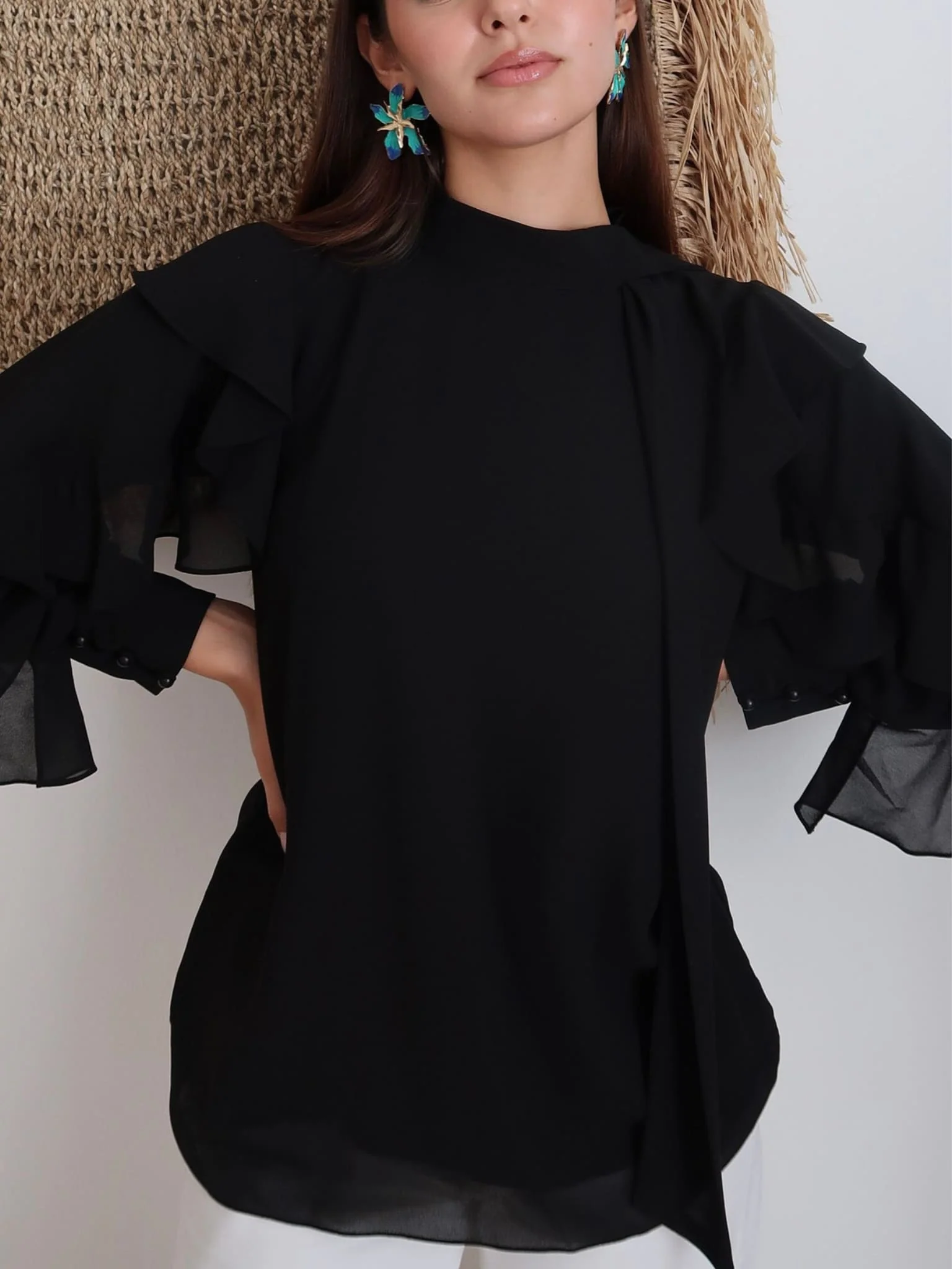 Amais Frill Black Shirt - Image 4