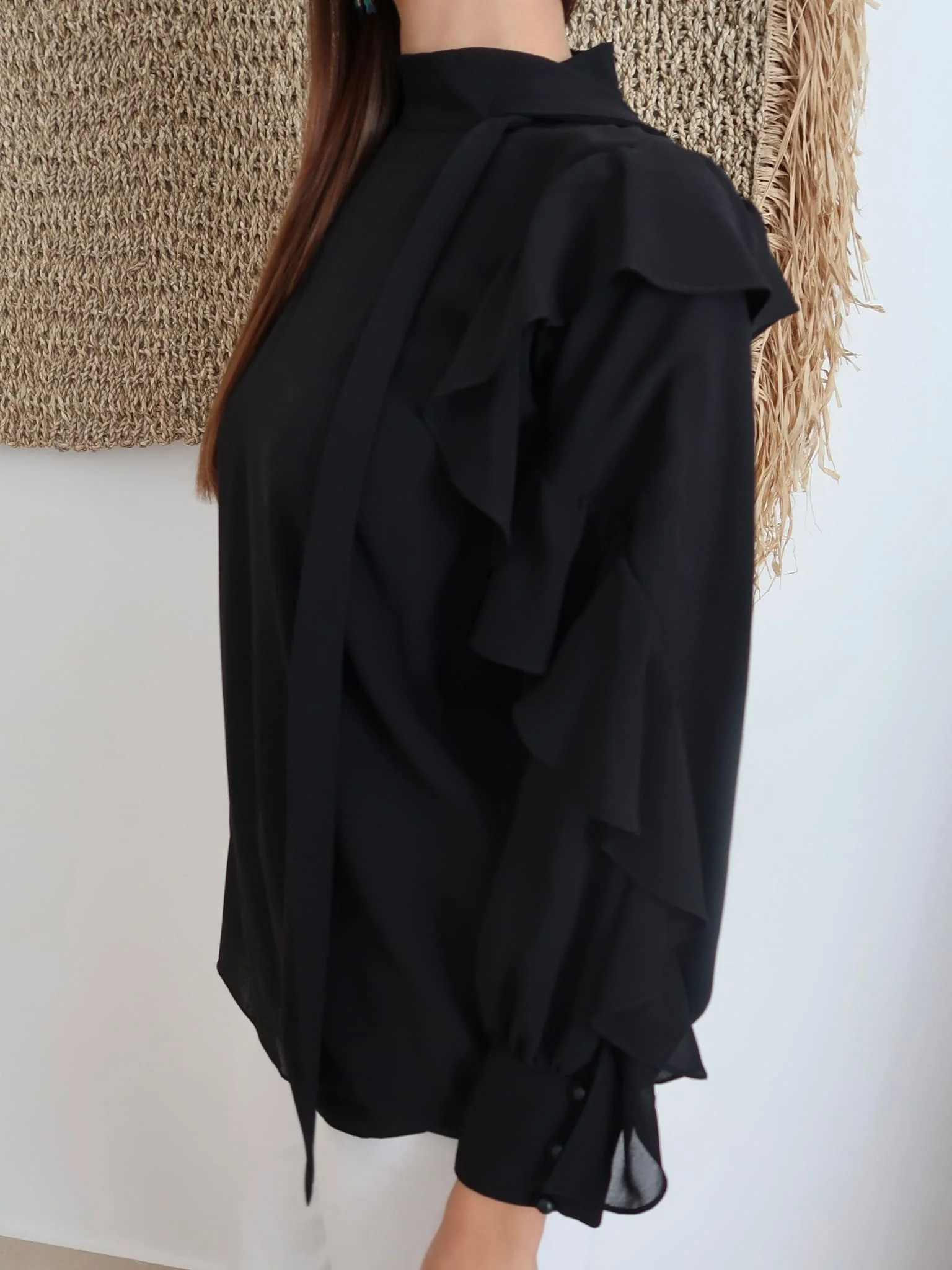 Amais Frill Black Shirt - Image 5