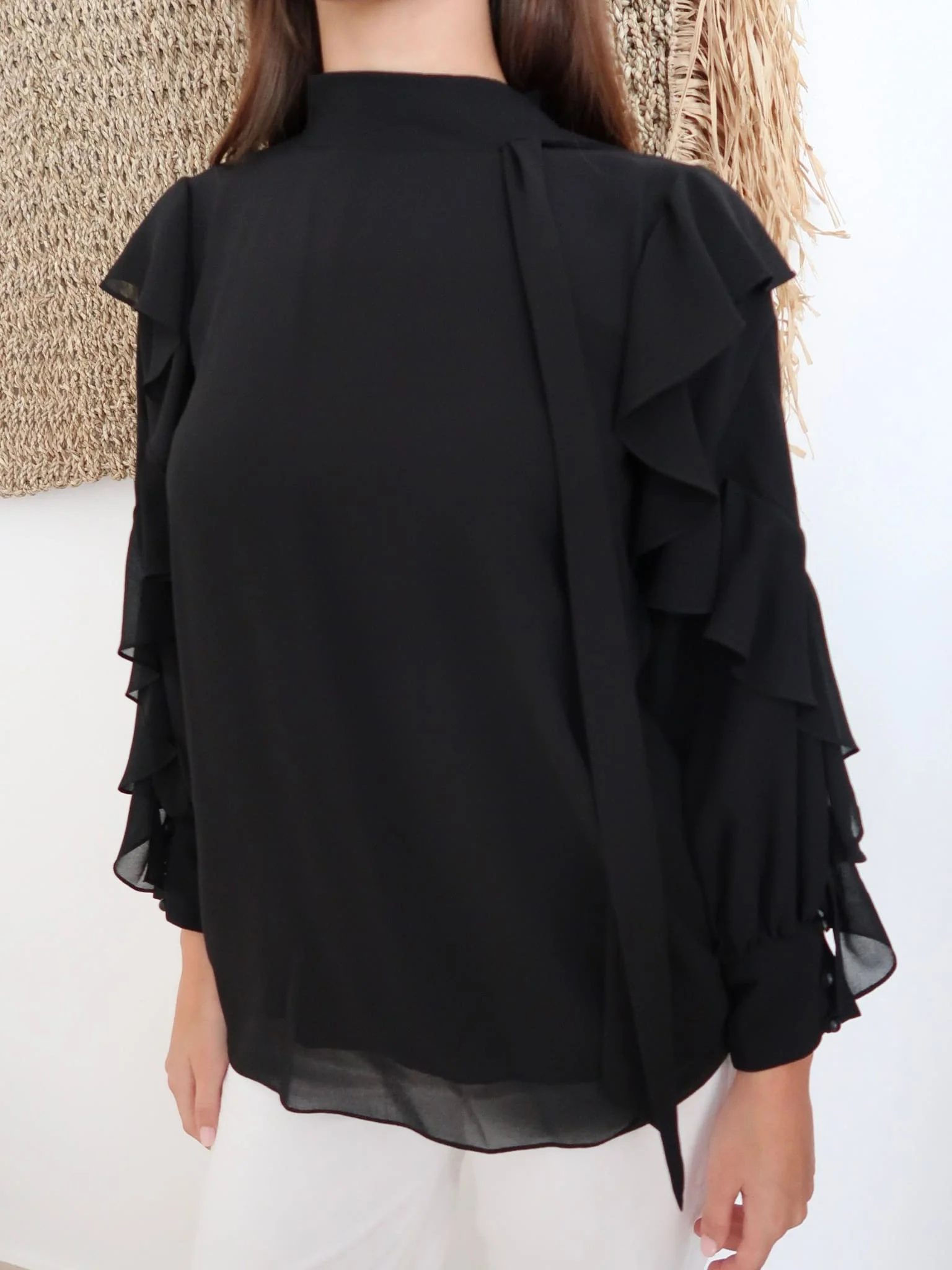 Amais Frill Black Shirt - Image 6