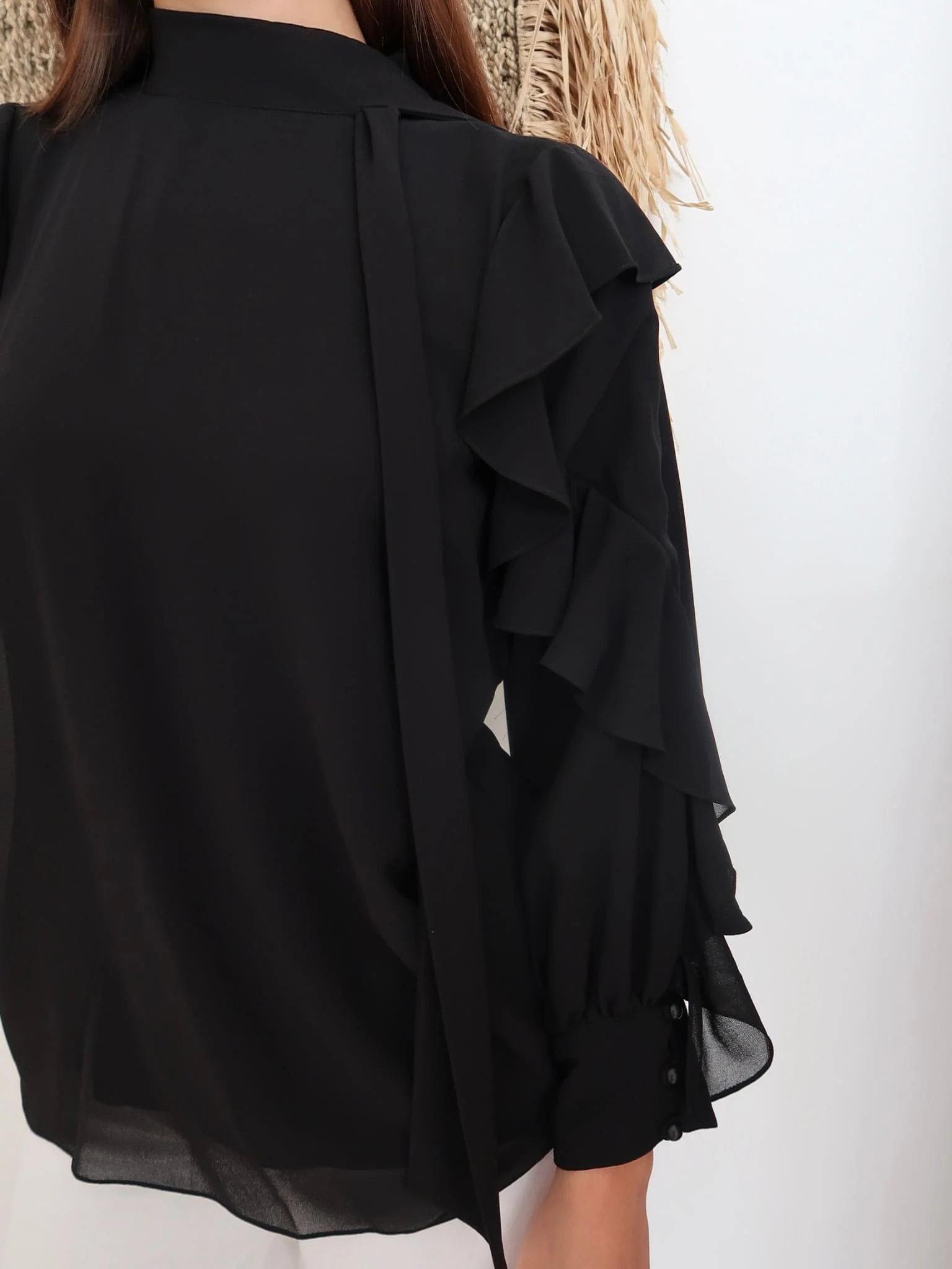 Amais Frill Black Shirt - Image 7