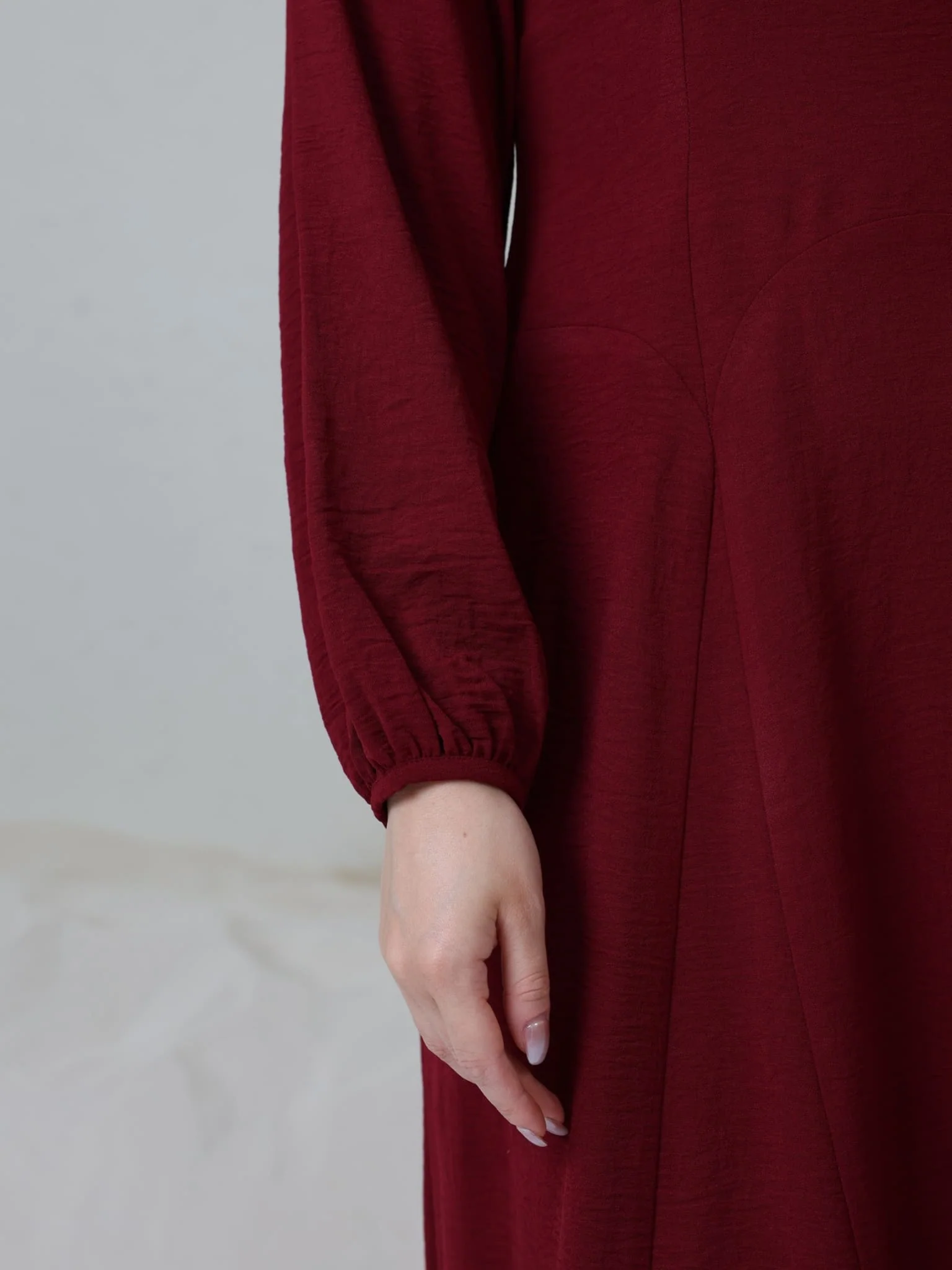 Ambrose Maroon Panel Long Dress - Image 10