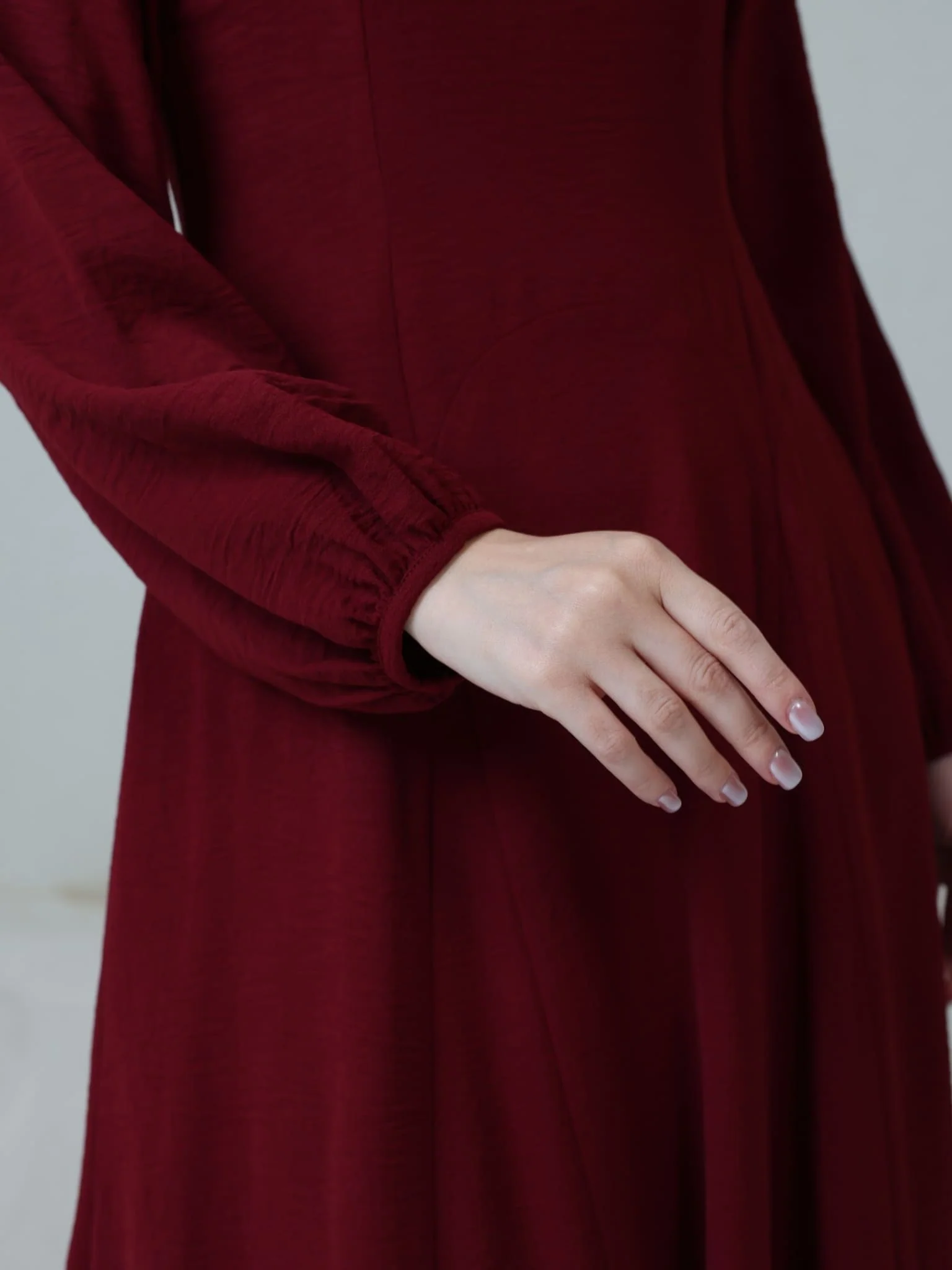 Ambrose Maroon Panel Long Dress - Image 6