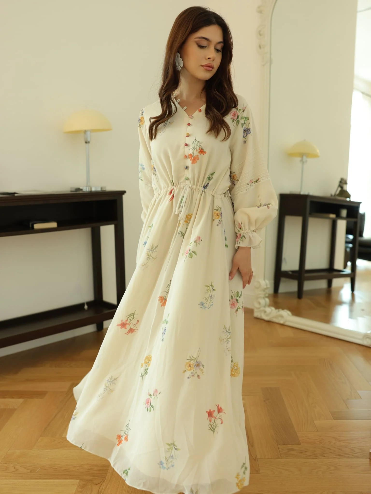 Amertha Floral Long Dress - Image 9