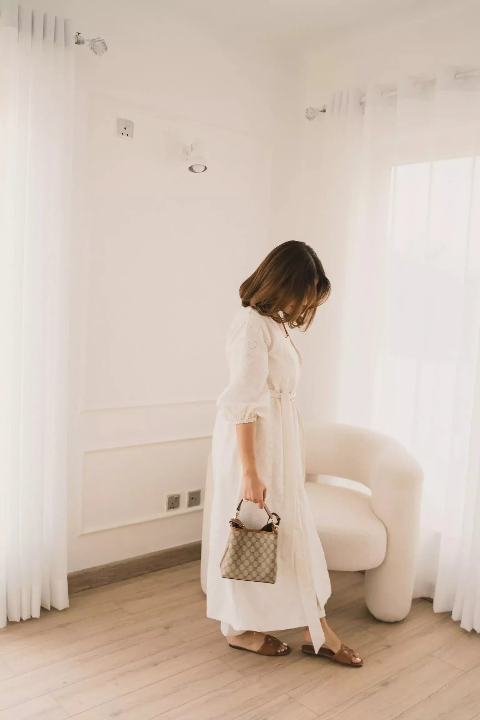 Amy Cutwork Co Ord Set In White - Image 8