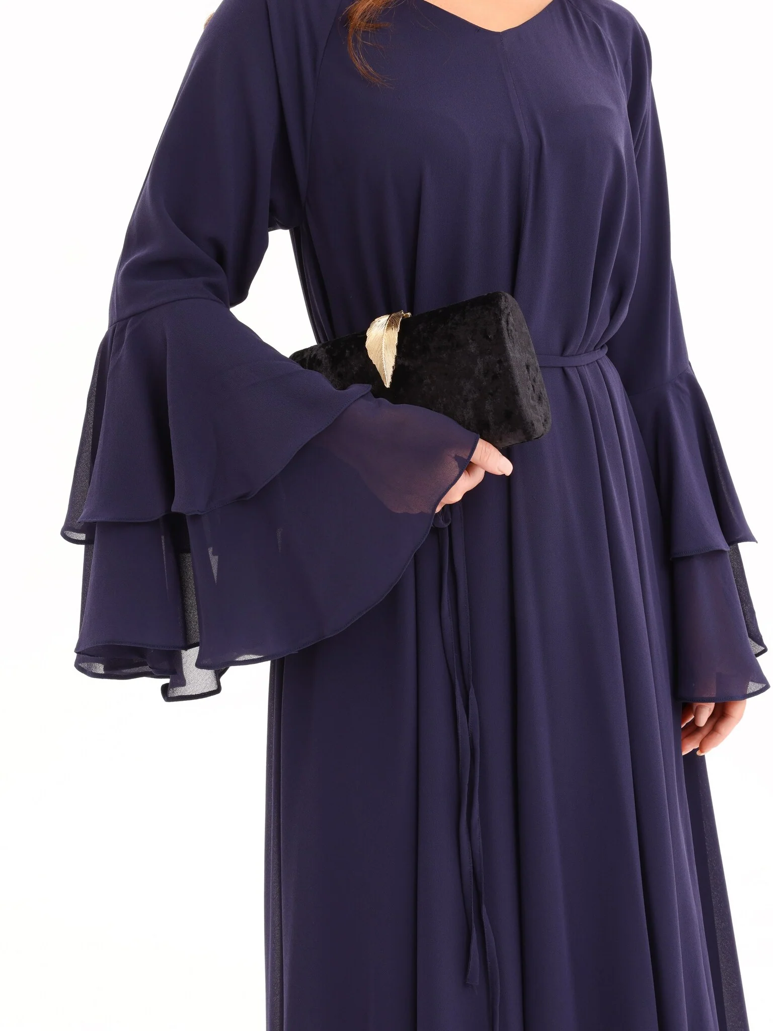 Anna Blue Chiffon Long Dress - Image 5