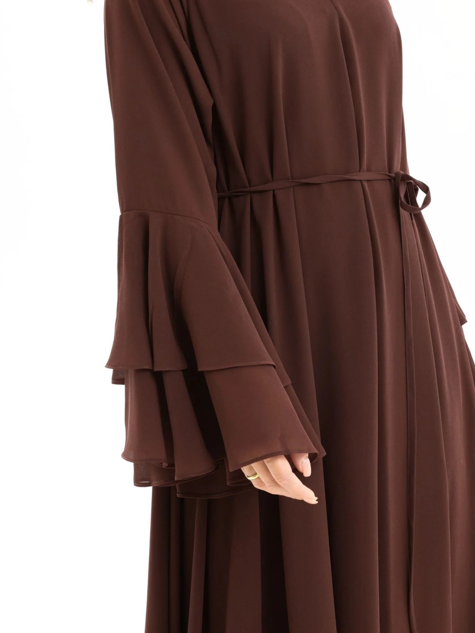 Anna Brown Chiffon Long Dress - Image 2