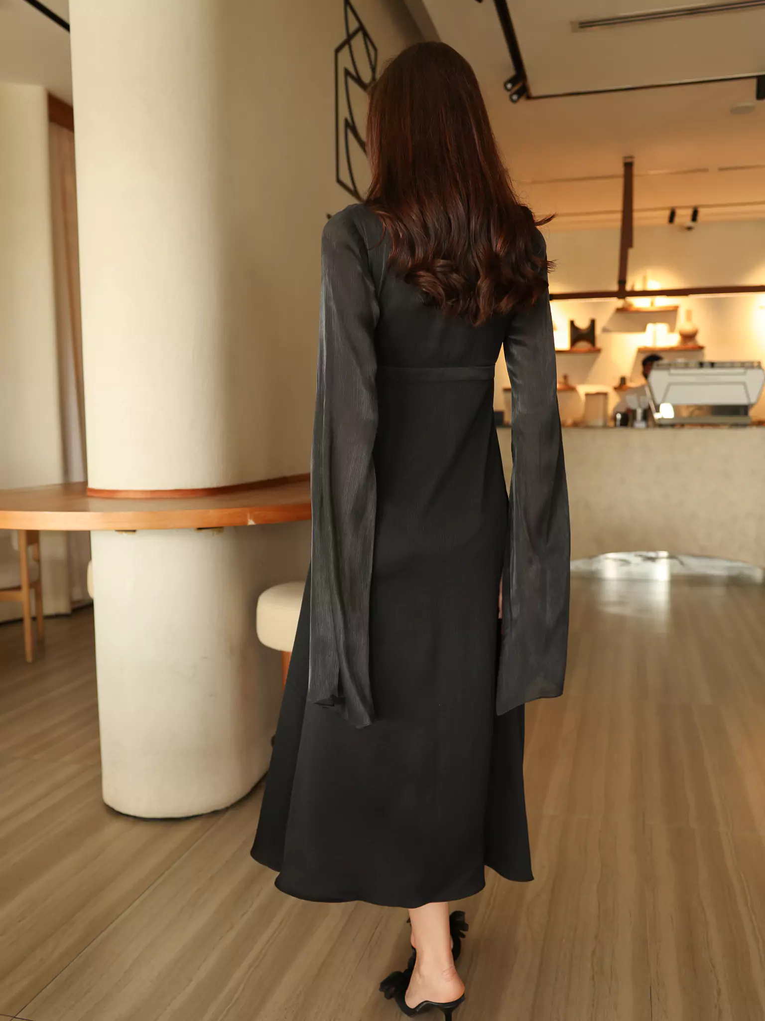 Anya Black Long Dress - Image 10