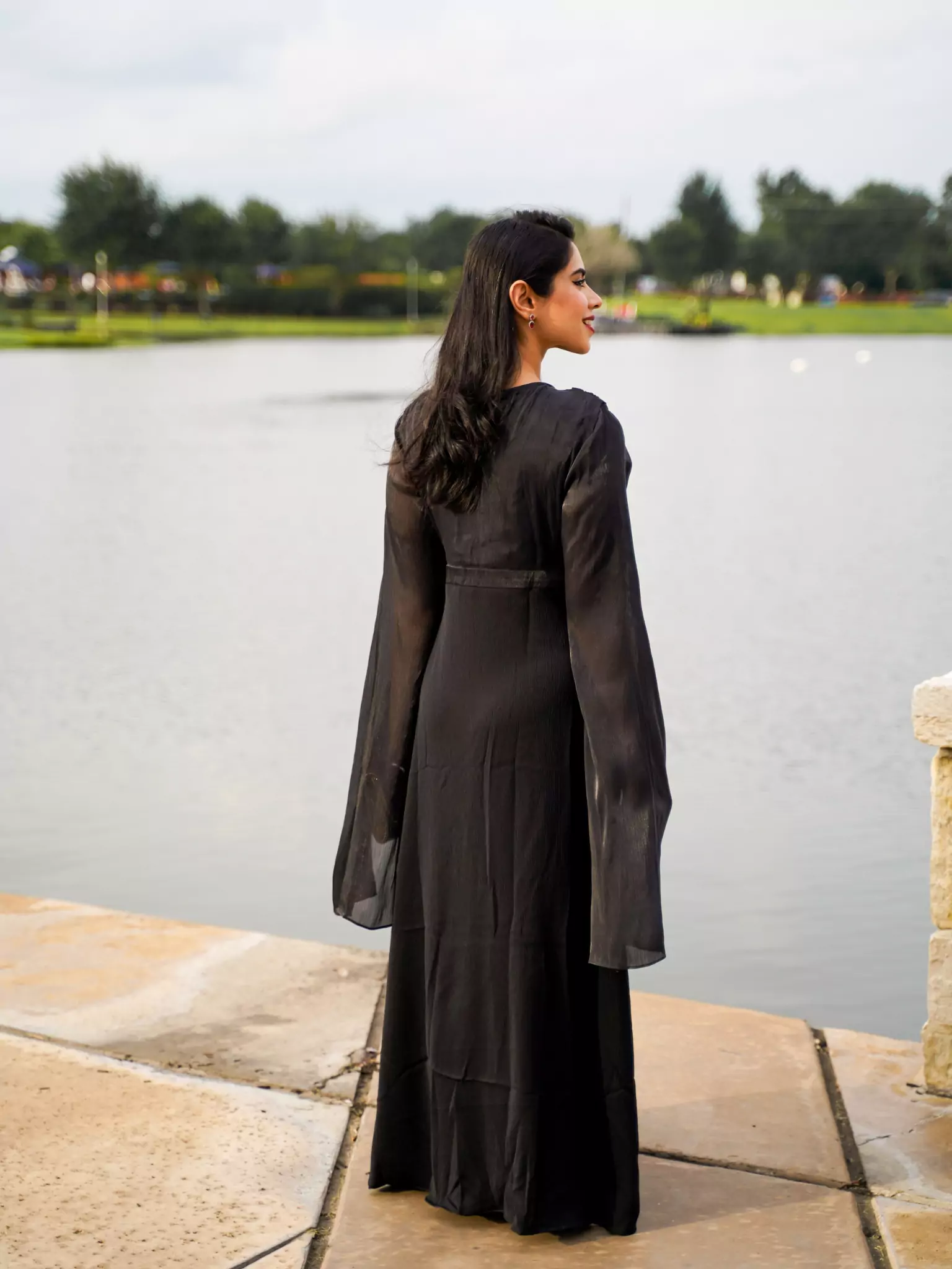Anya Black Long Dress - Image 12