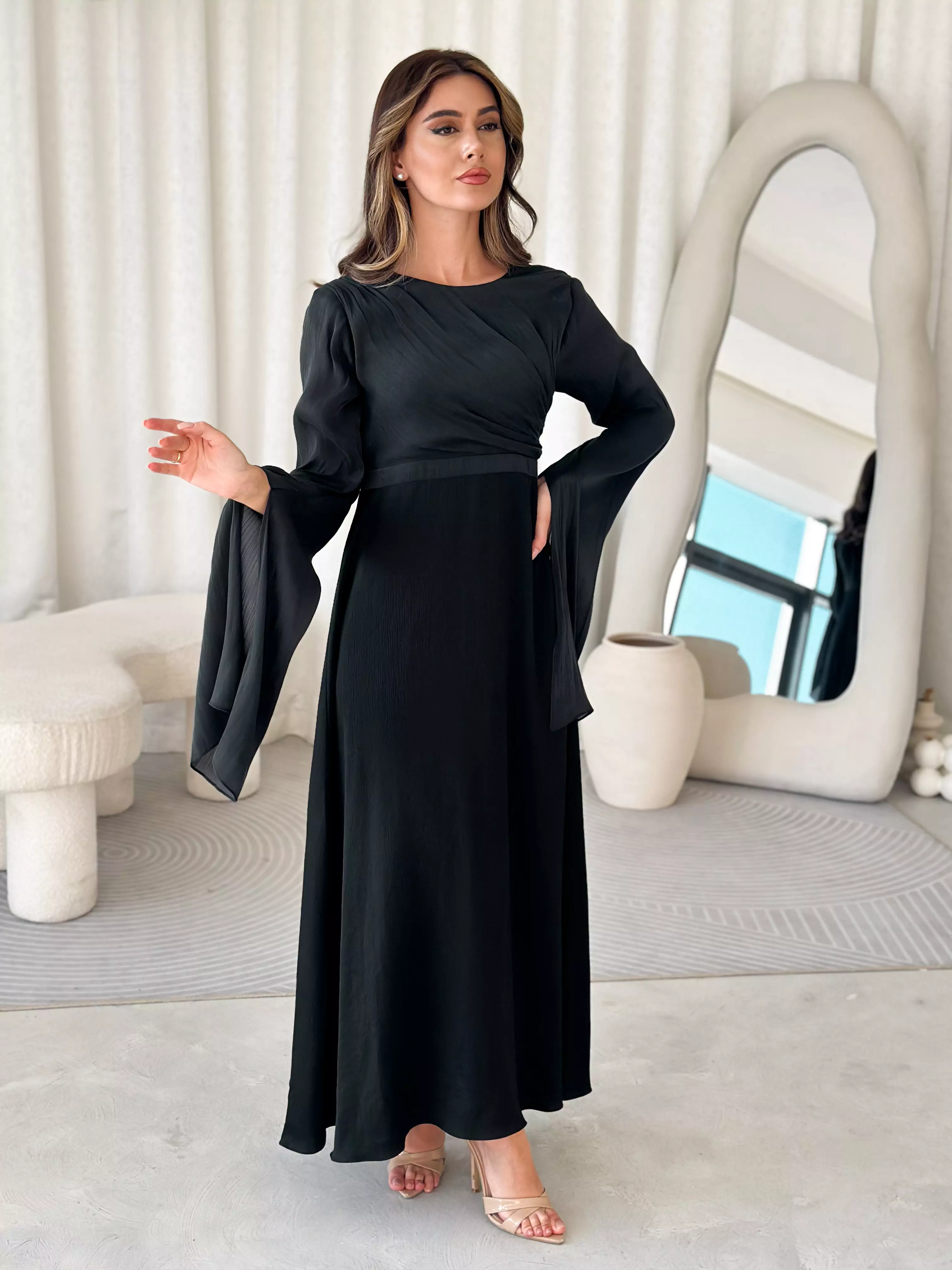 Anya Black Long Dress - Image 13