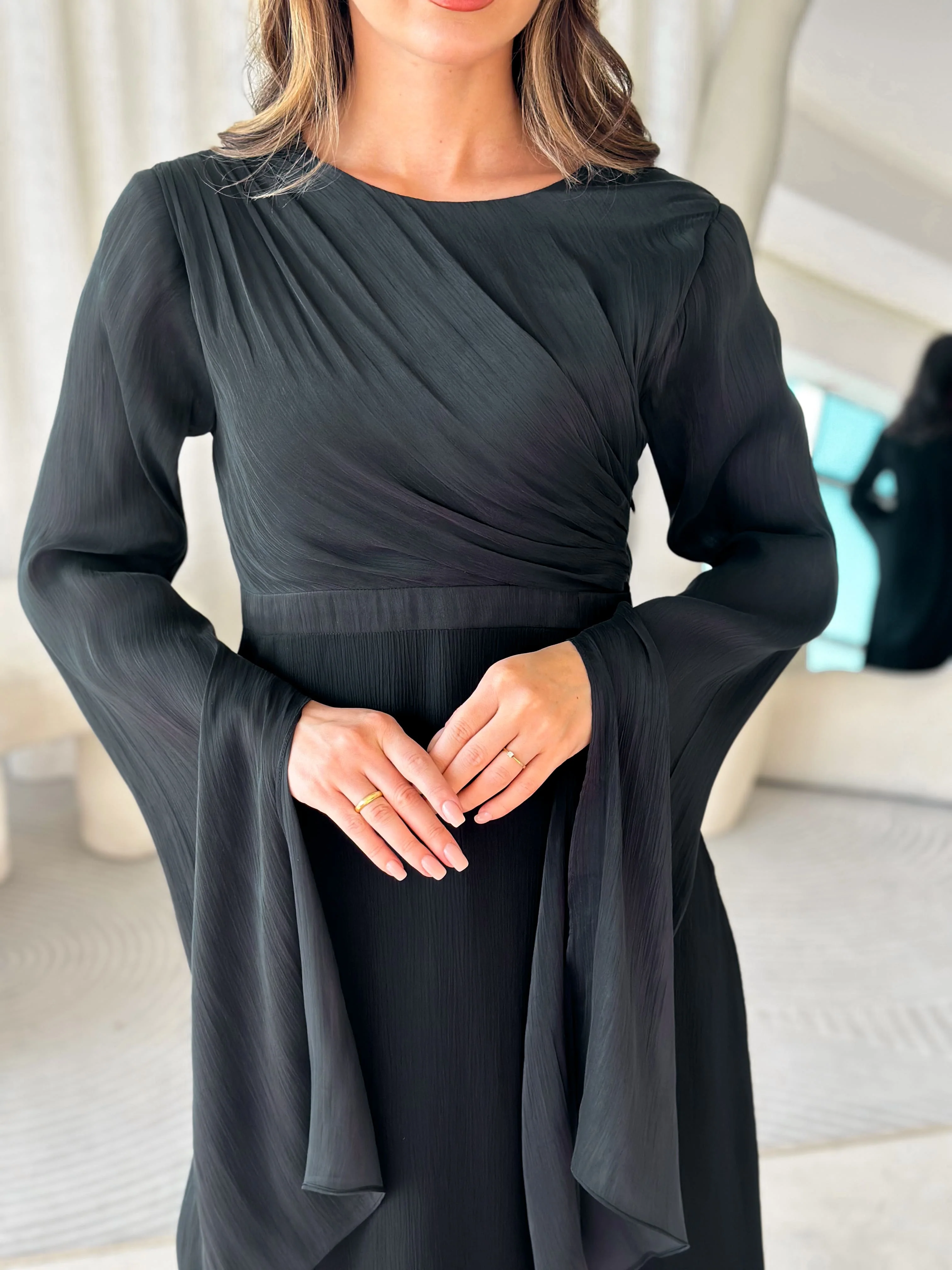 Anya Black Long Dress - Image 3
