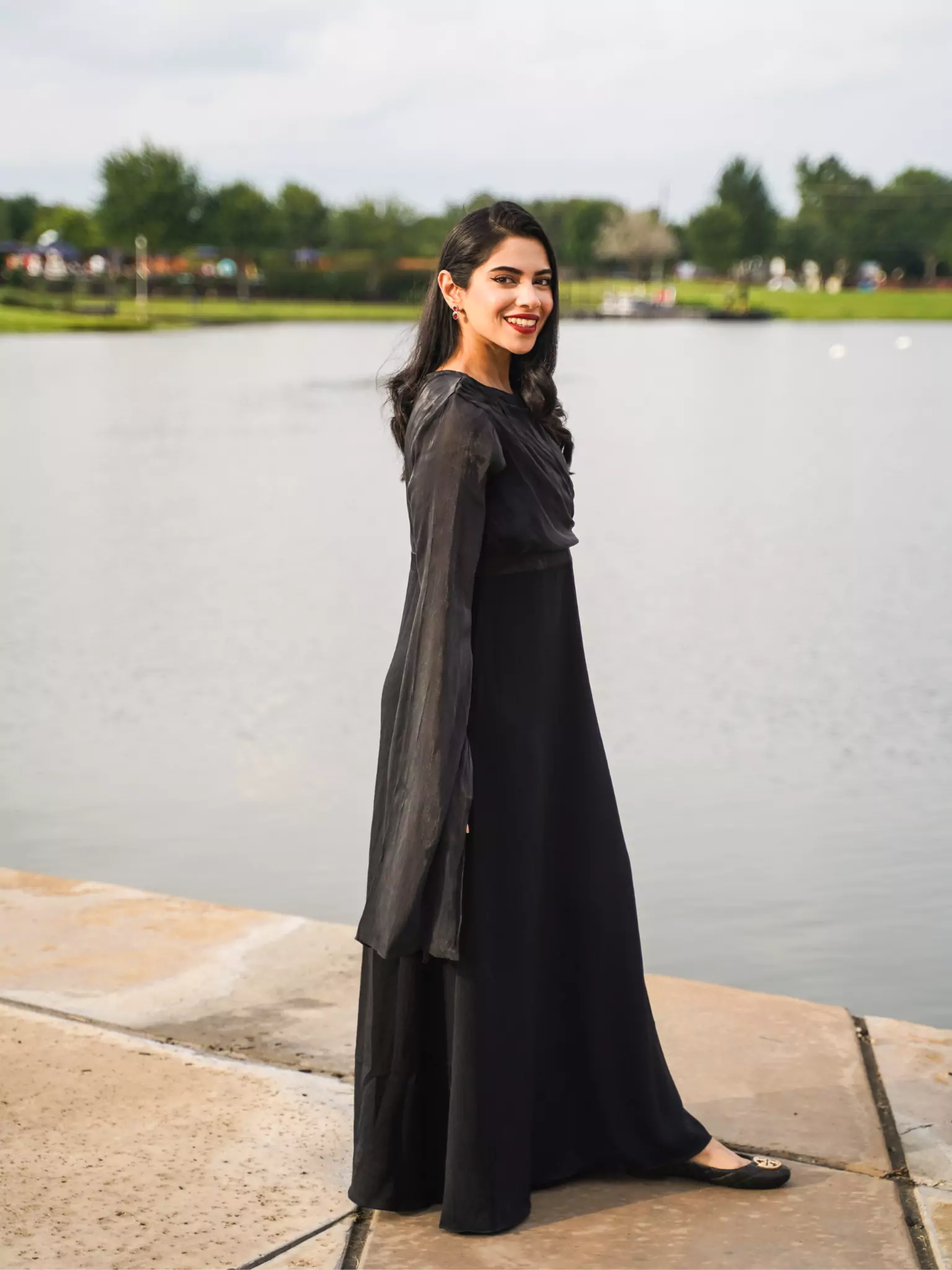 Anya Black Long Dress - Image 8
