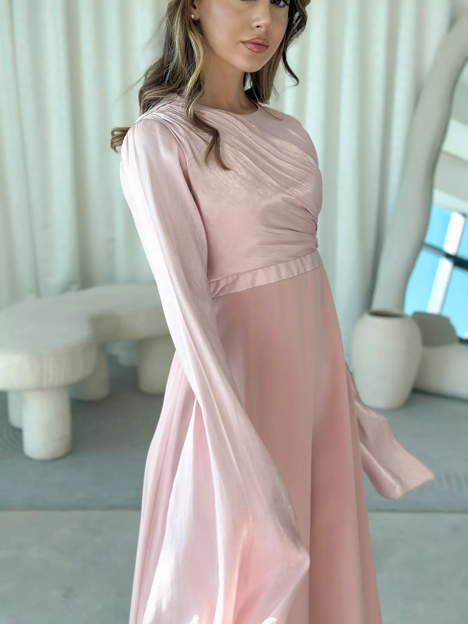 Anya Pink Long Dress - Image 4