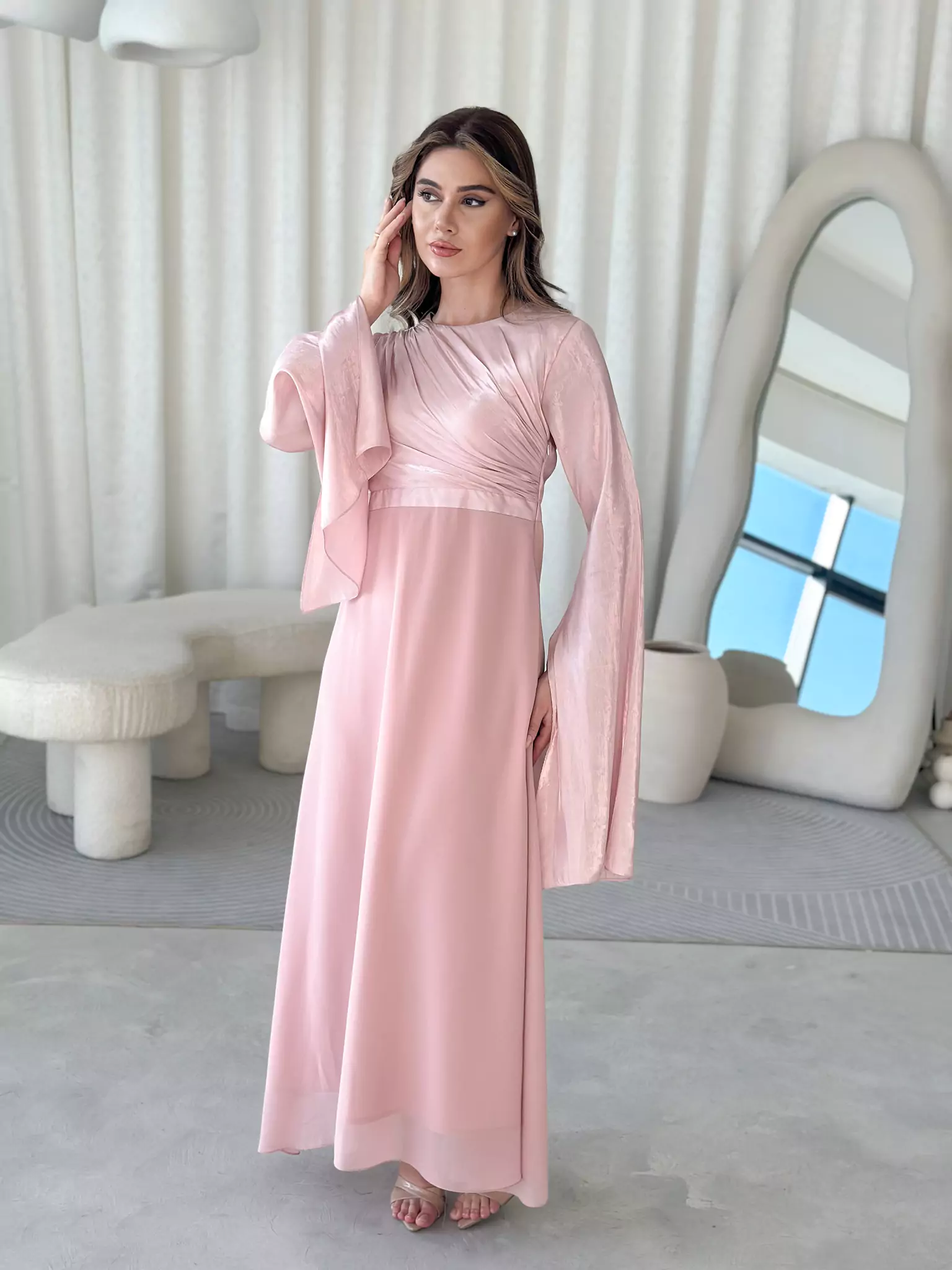 Anya Pink Long Dress - Image 5