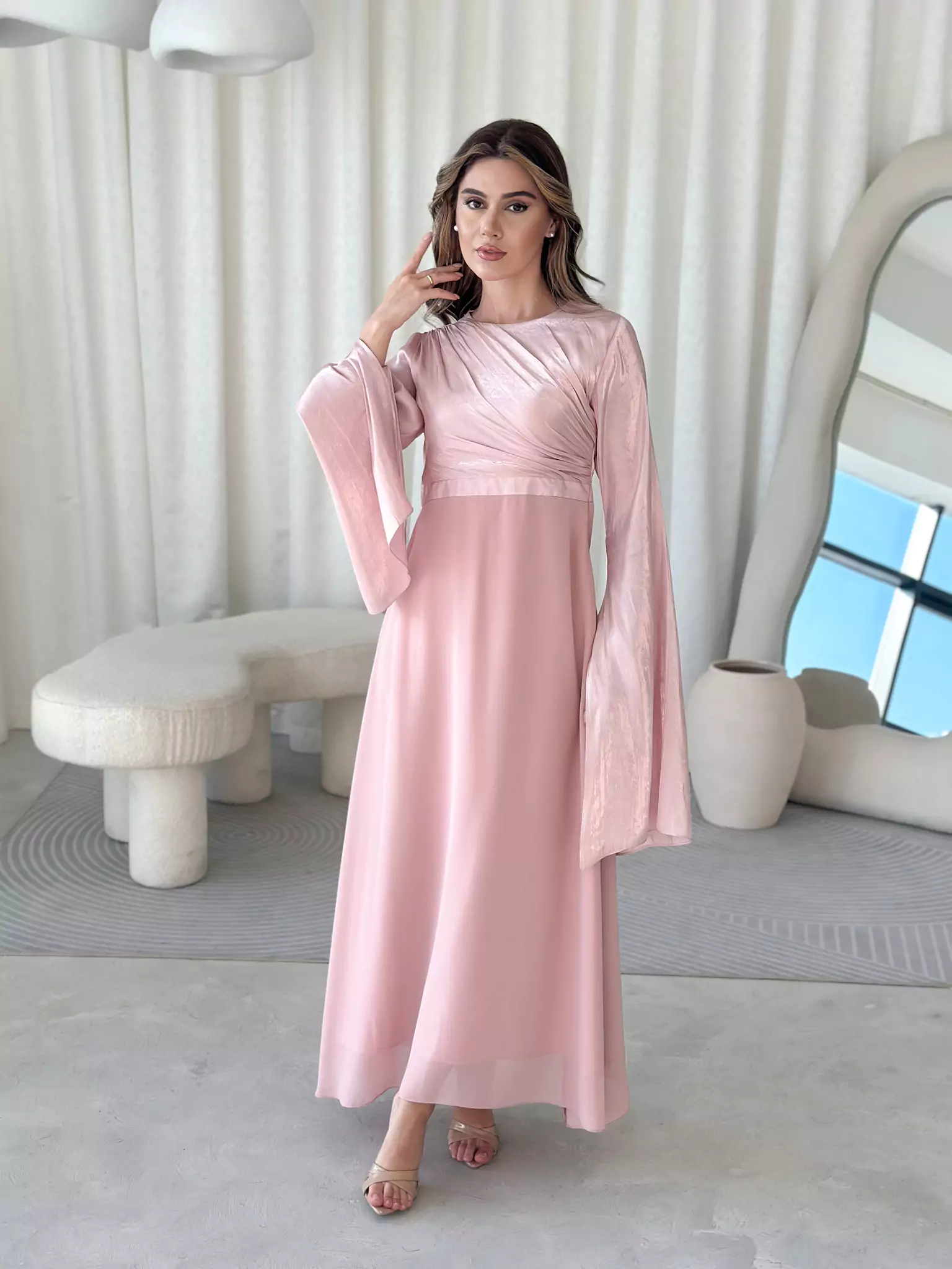 Anya Pink Long Dress - Image 7