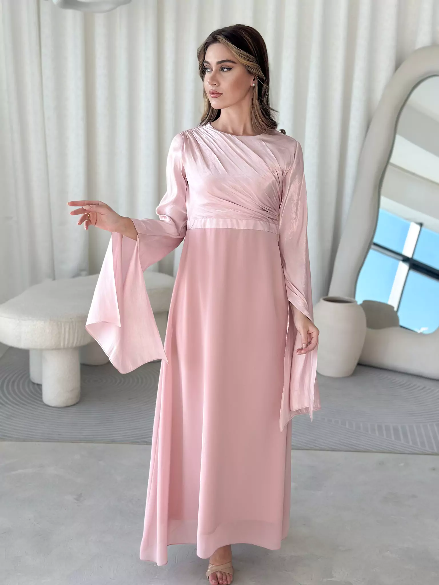 Anya Pink Long Dress - Image 8