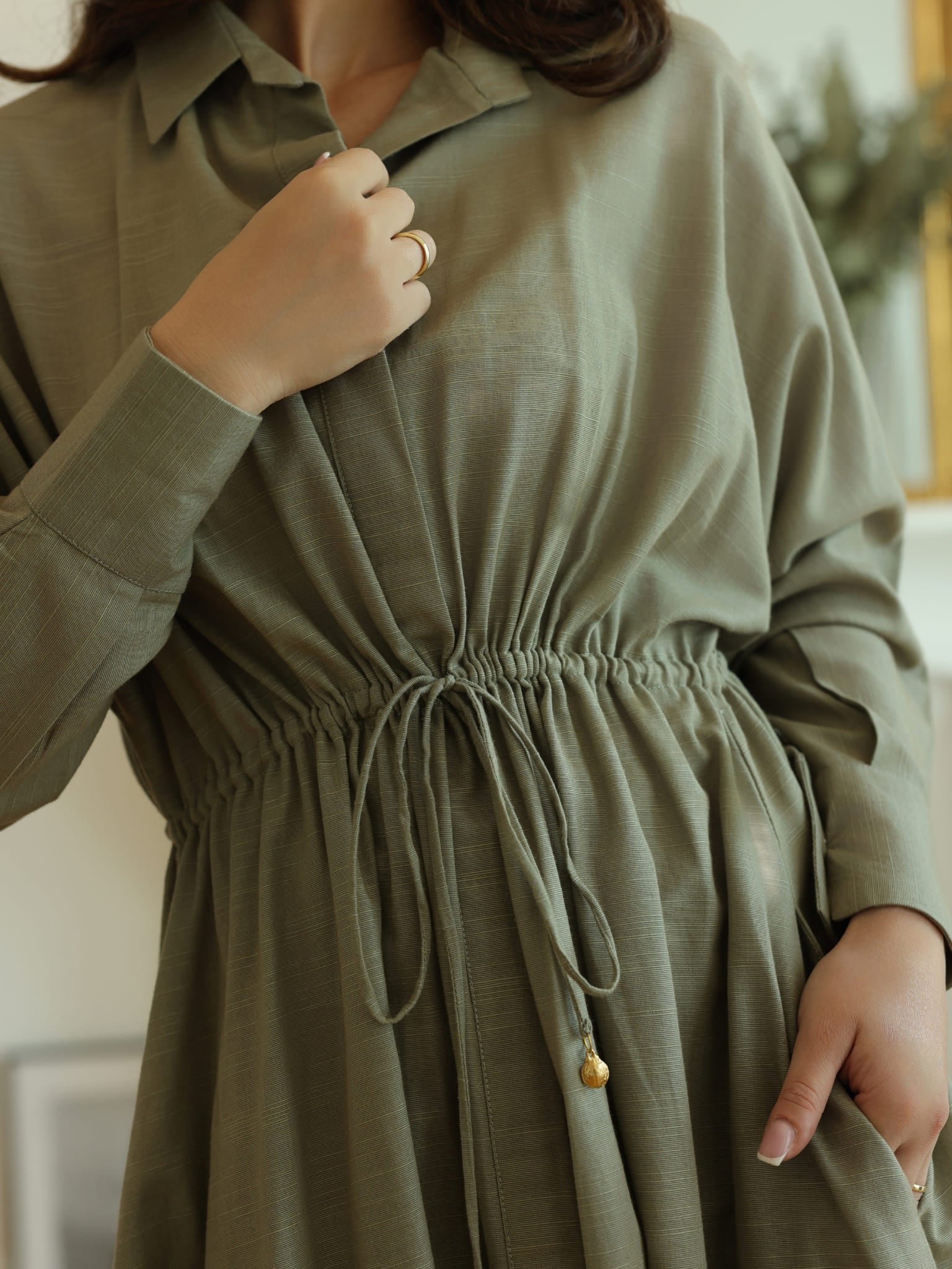 Arden Olive Long Dress - Image 7