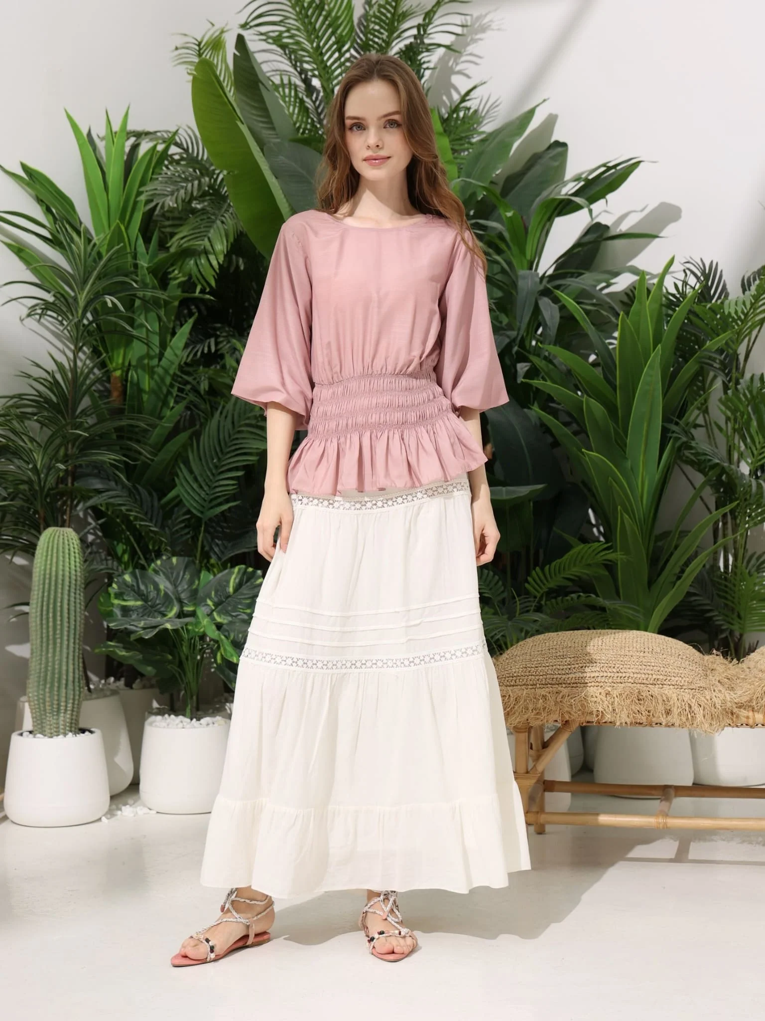 Rena Summer Lace Skirt - White - Image 3