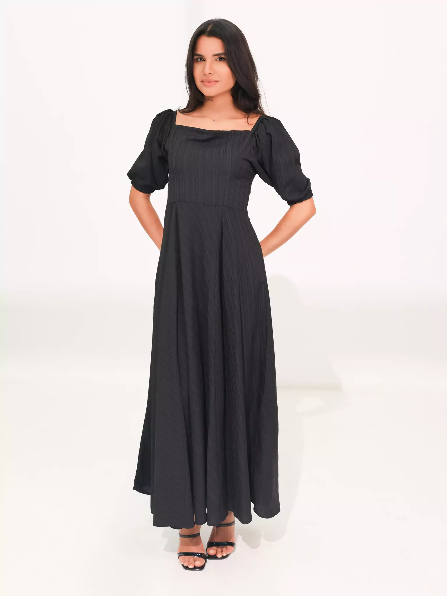 Ariel Black Textured Dress